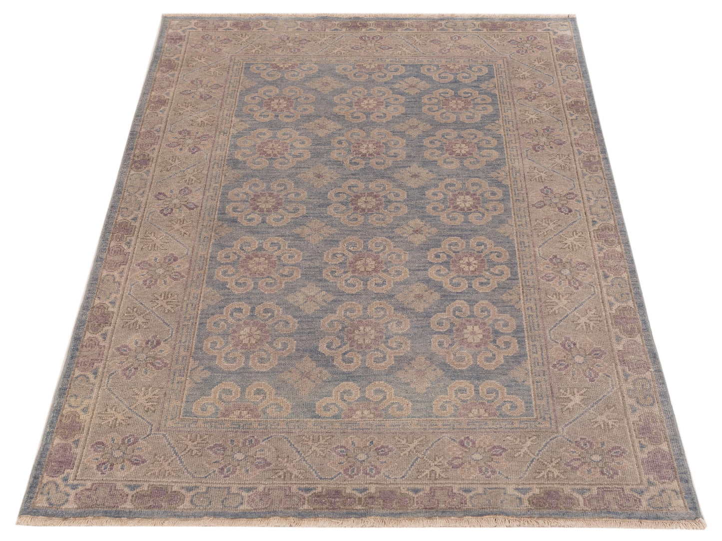 Evren 123504 Blue Silver 4.1x5.9 Hand Knotted Rug