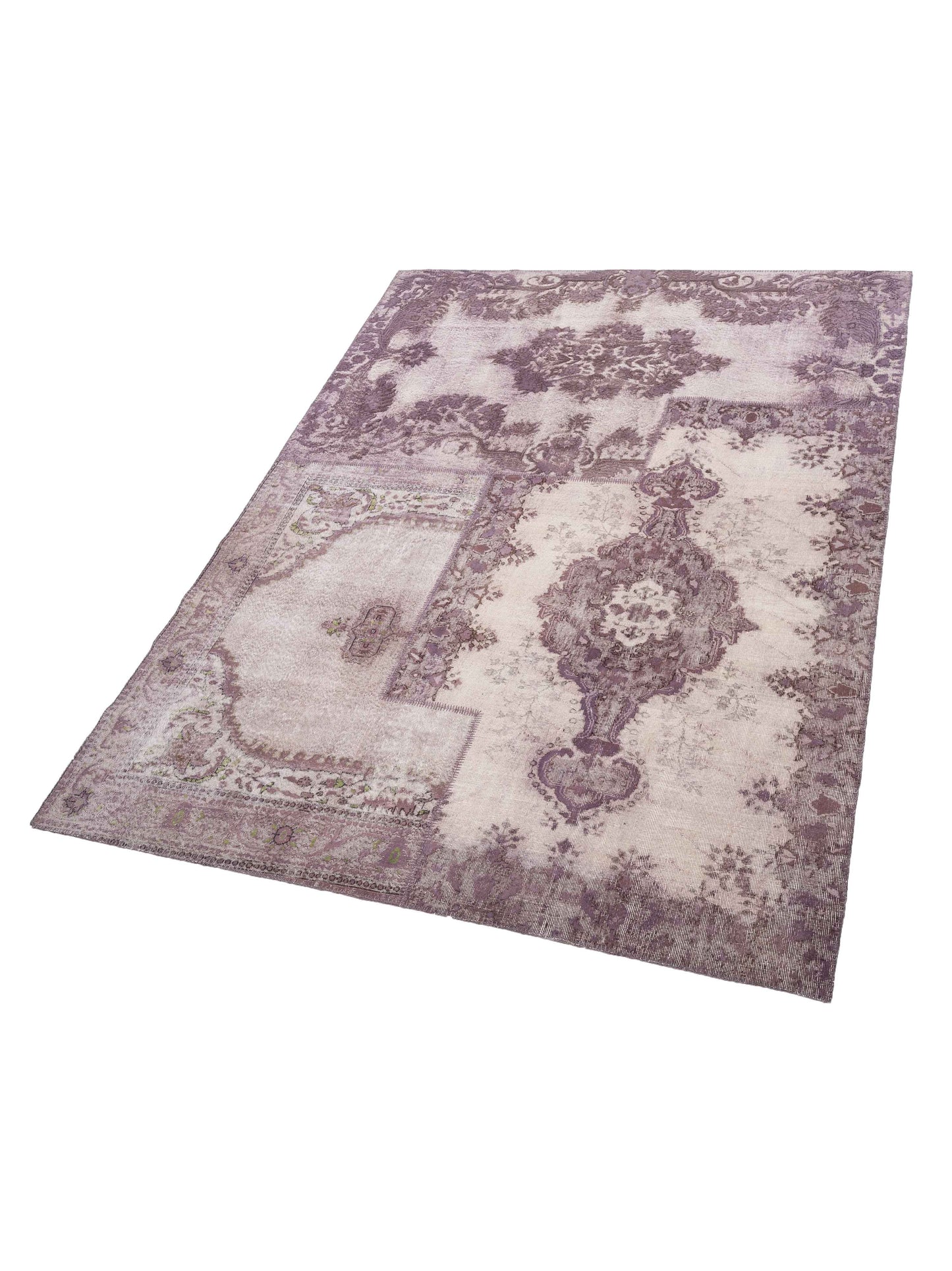 Turkish Vestige Patchwork 146026 Purple 9.1x12 Hand Knotted Rug