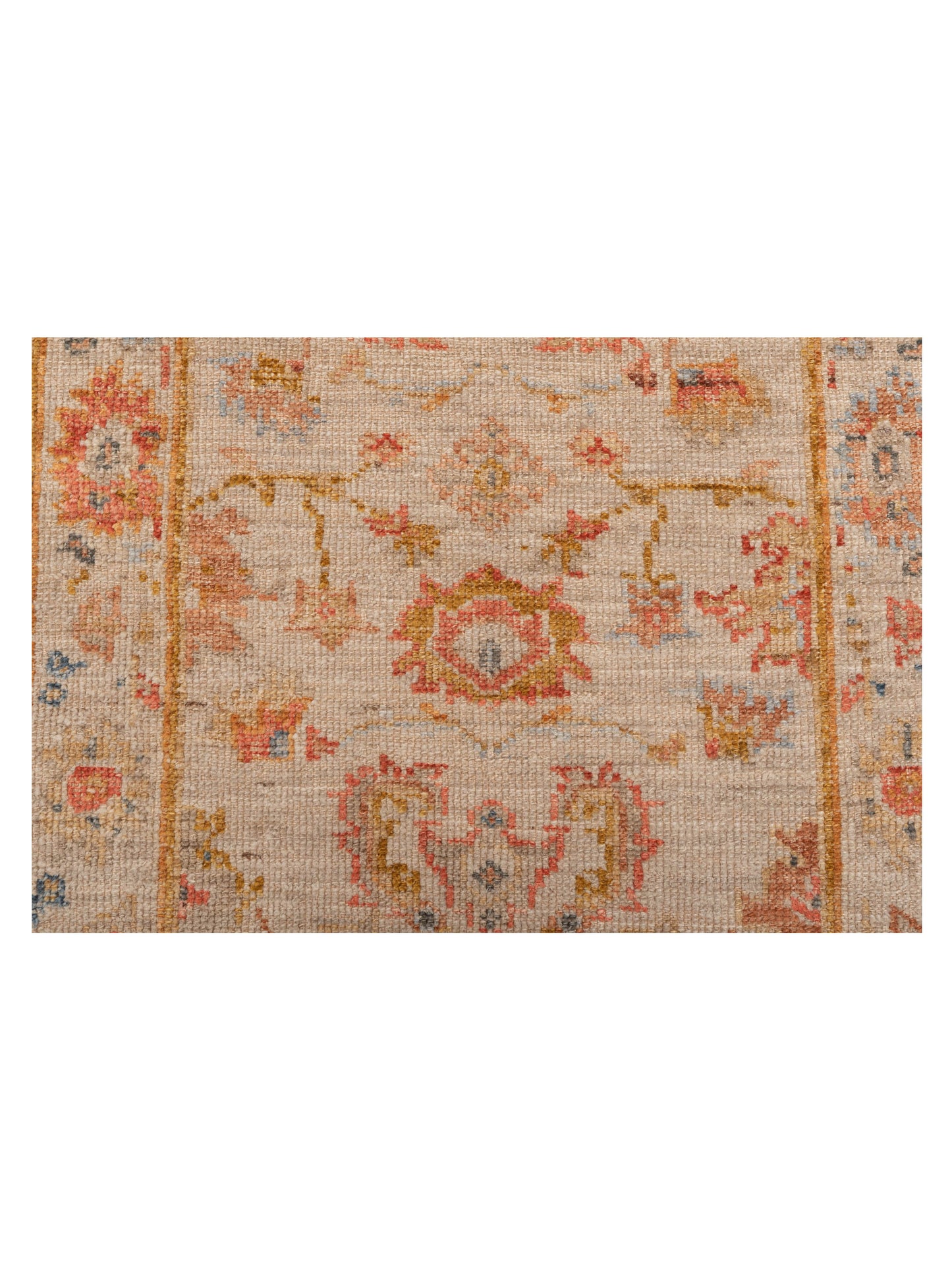 Angora Oushak 146495 Ivory Ivory 2.8x15.3 Hand Knotted Rug