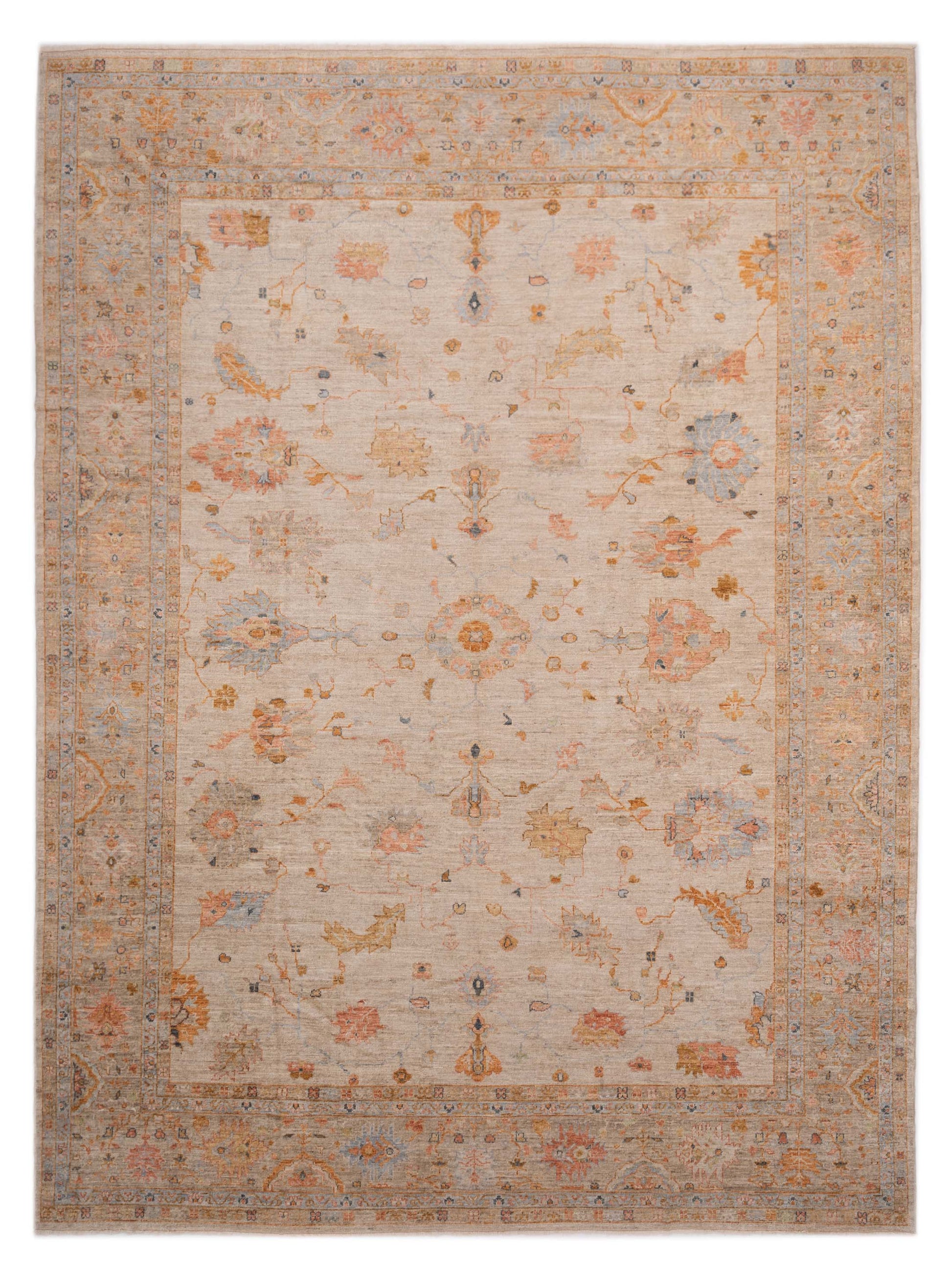 Anadol Angora Oushak  Ivory Light Brown Traditional