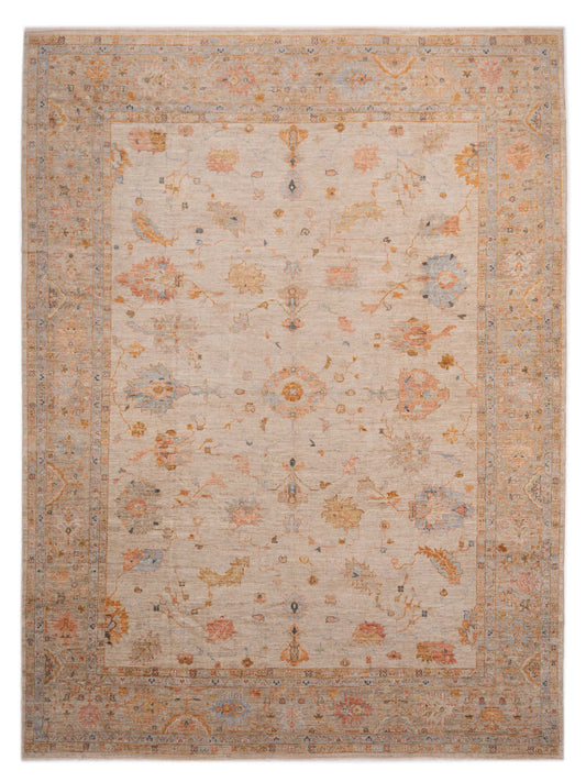 Anadol Angora Oushak  Ivory Light Brown Traditional