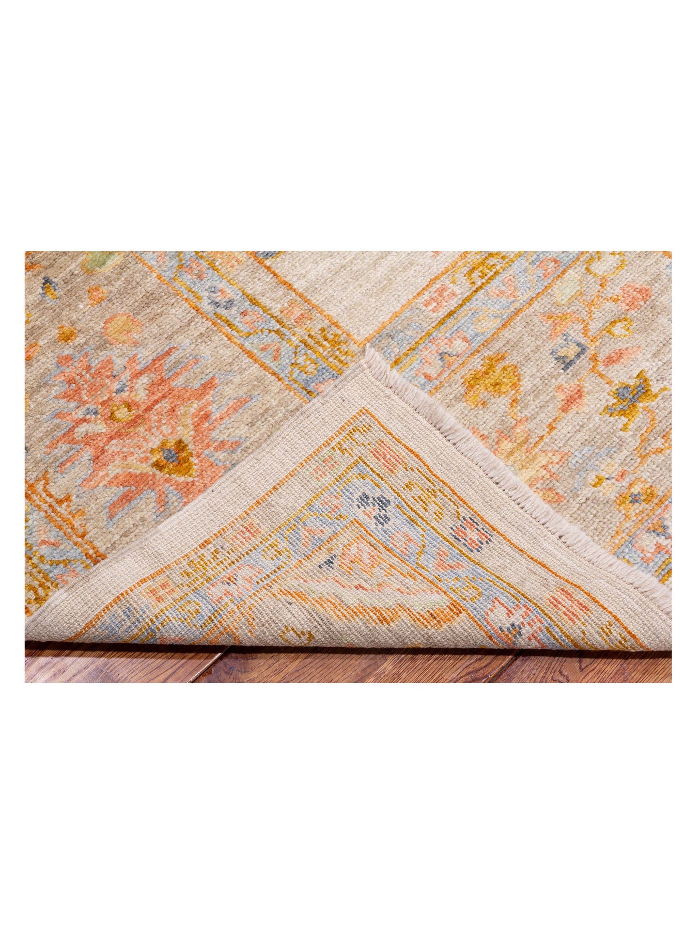 Angora Oushak 147971 Ivory Silver 10x13.4 Hand Knotted Rug