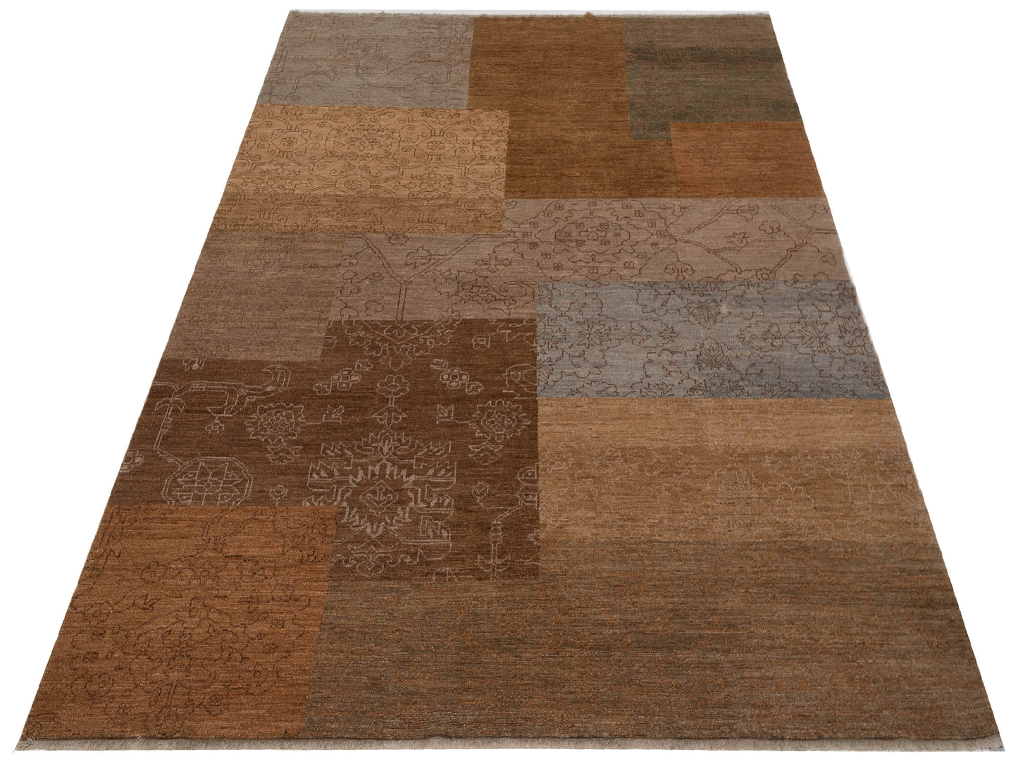 Defne Amethyste Silver Brown 8x9.10 Hand Knotted Rug
