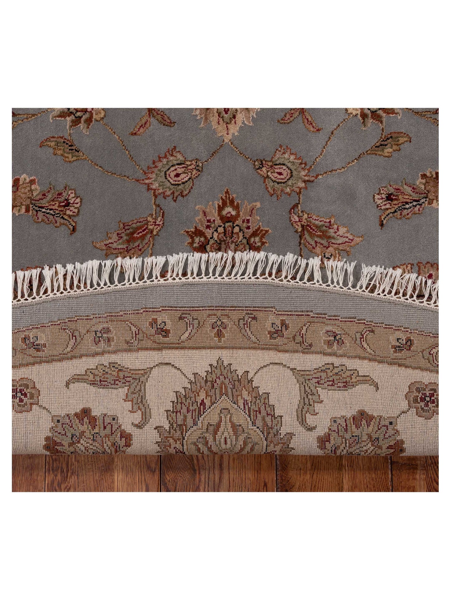 Imperial Silk 152124 Light Gray Ivory 10.1x10.1 Hand Knotted Rug