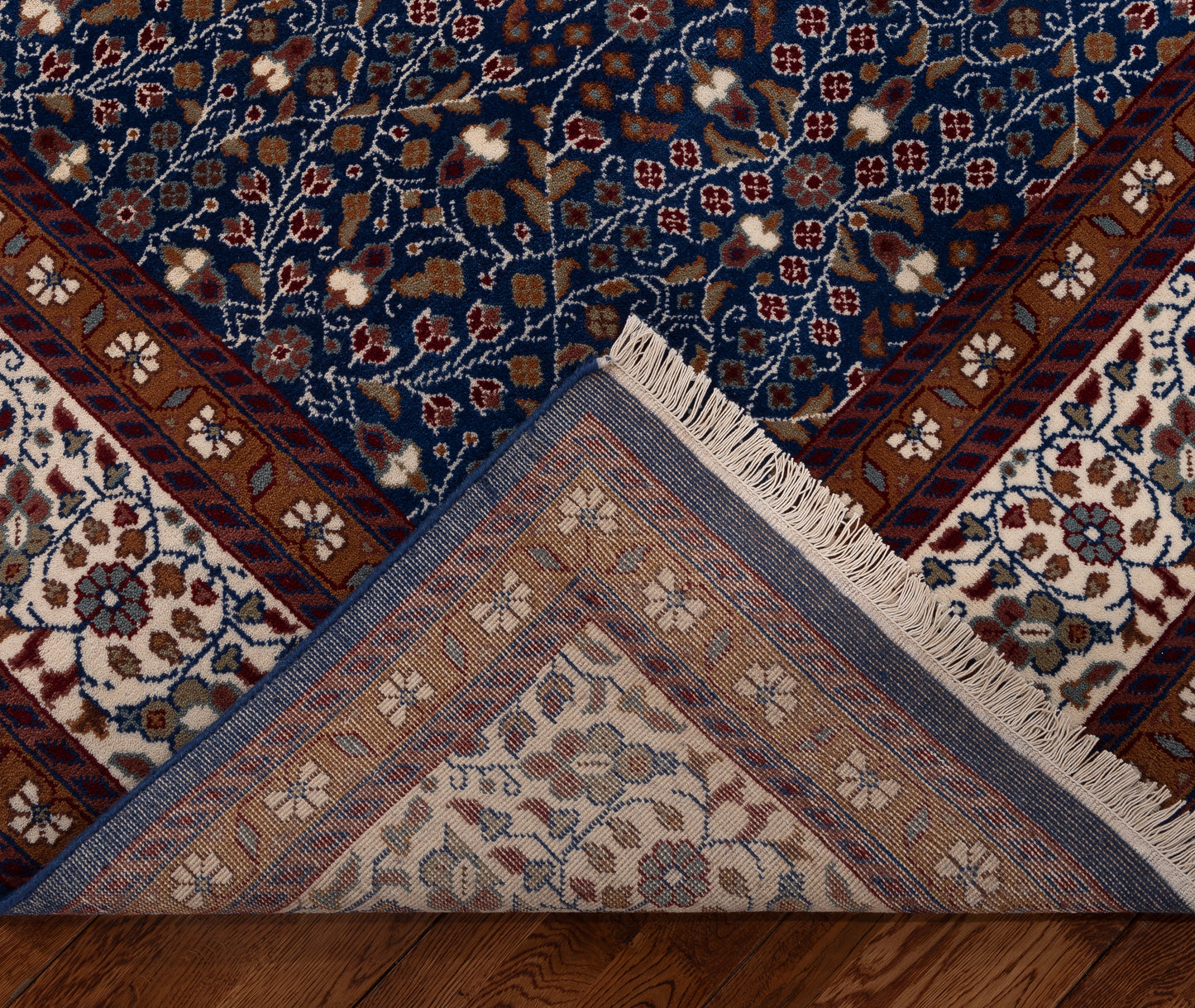 Kayseri 153055 Dark Blue Ivory 9.1x12.4 Hand Knotted Rug