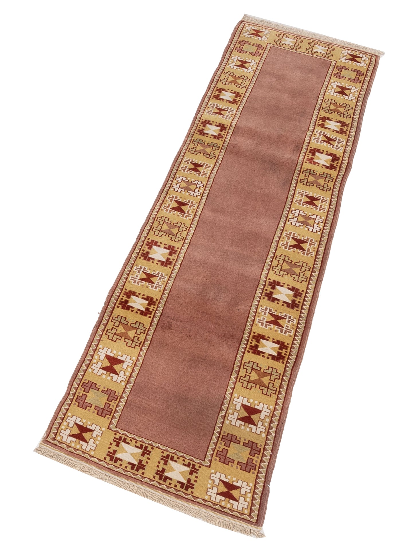 Milas 146192 Brown Gold 2.9x9.10 Hand Knotted Rug