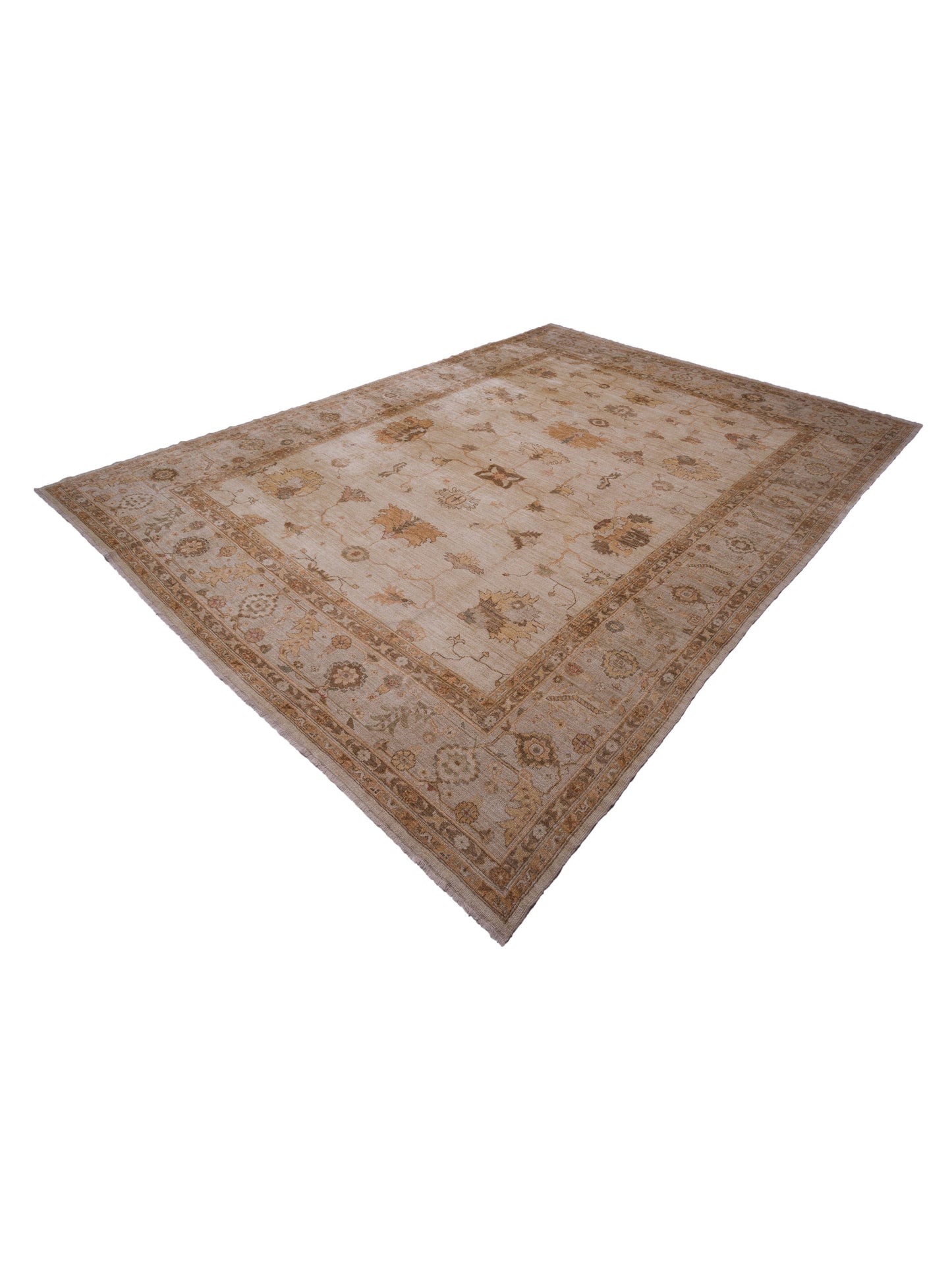 Angora Oushak 104953 Ivory Silver 13.8x18 Hand Knotted Rug