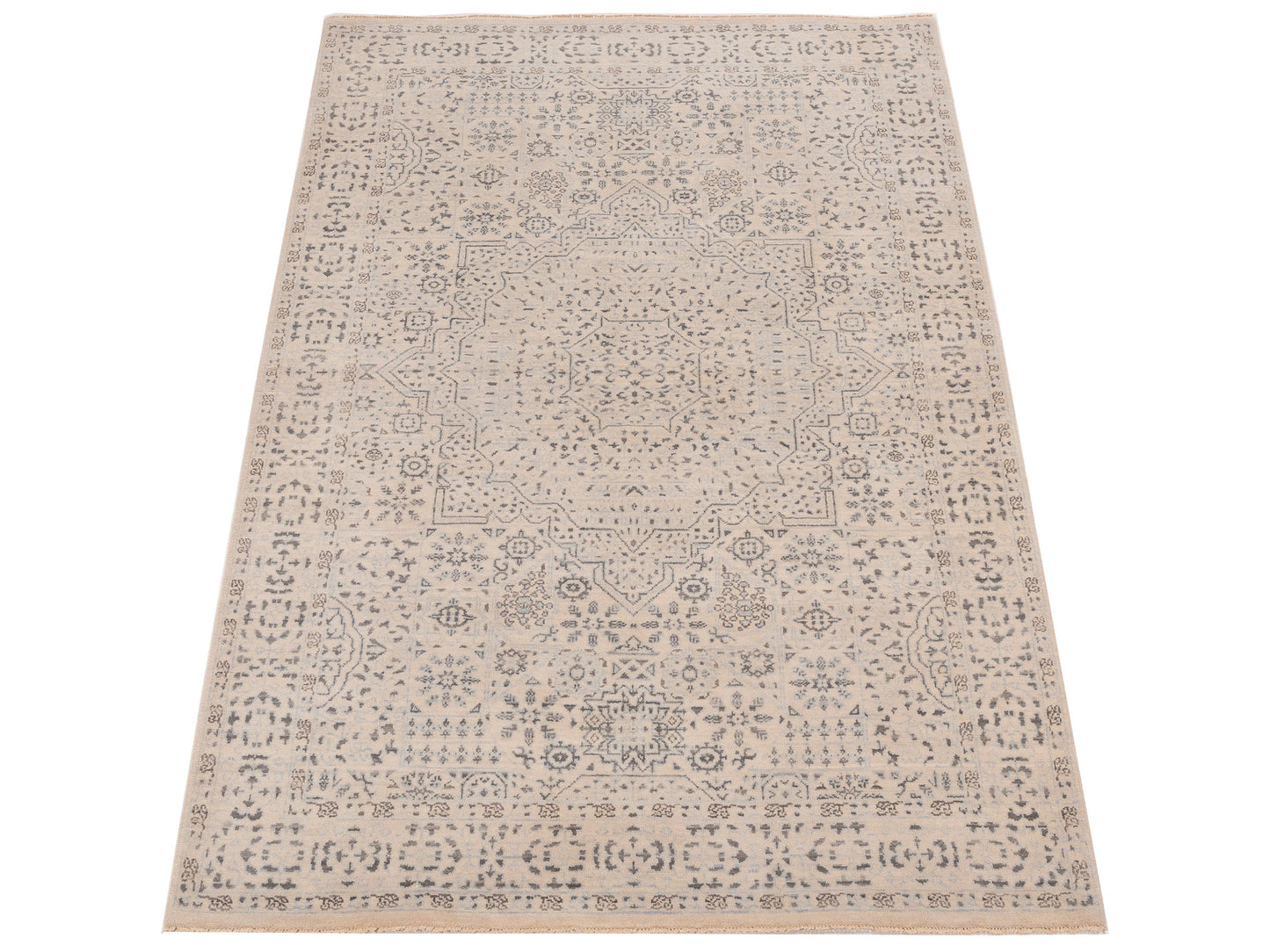 Artisan Mamluk 125088 Ivory Ivory 4.2x6 Hand Knotted Rug