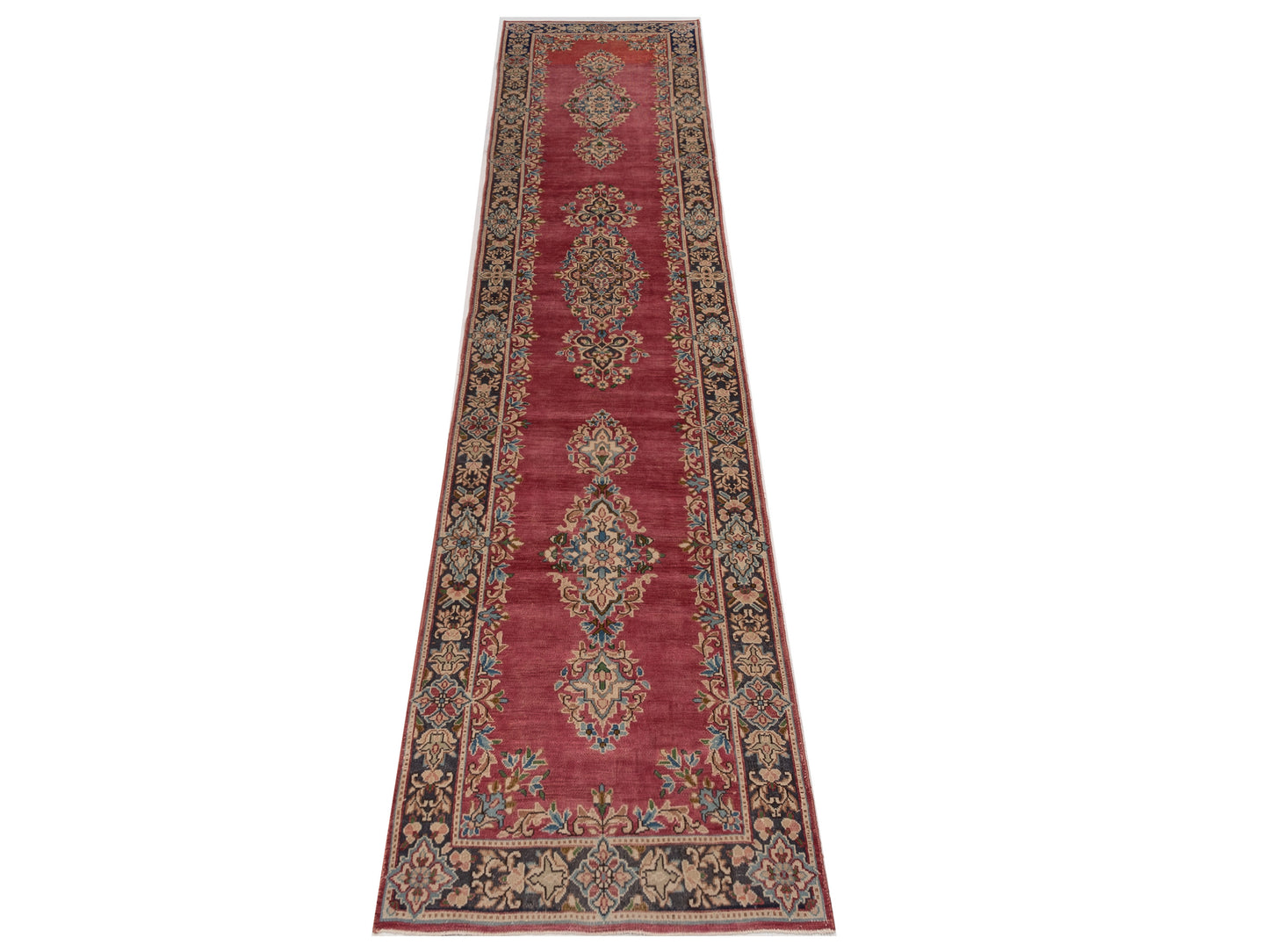 Persian 85783 Pink Brown 2.11x14.2 Hand Knotted Rug