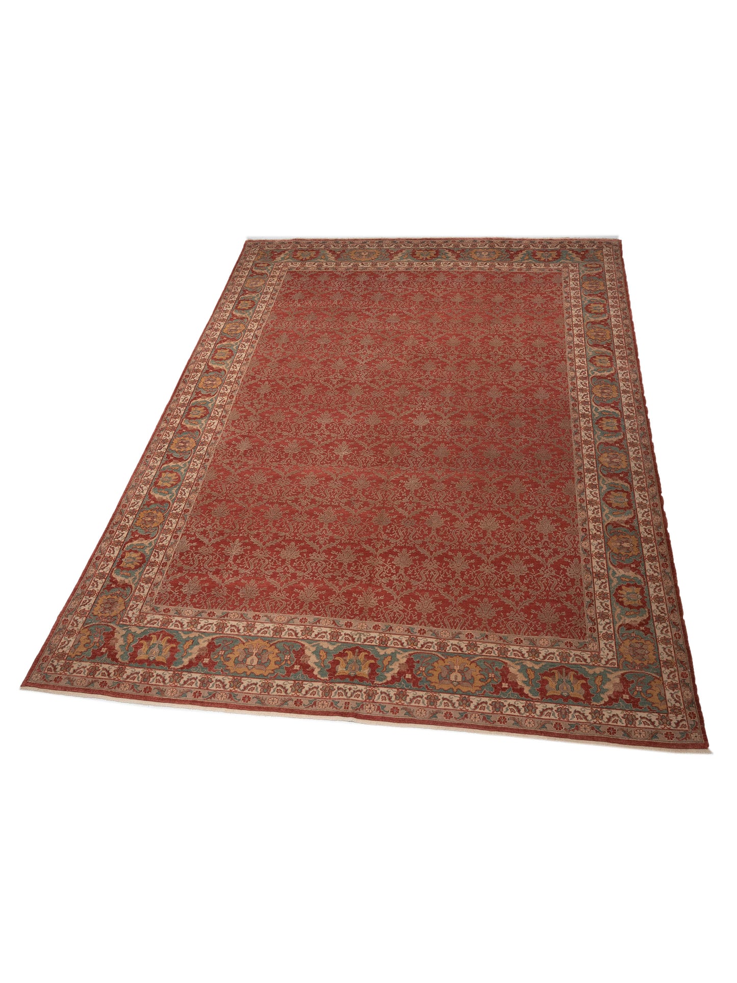 Antique Loom 107924 Red Blue 12.3x14.8 Hand Knotted Rug