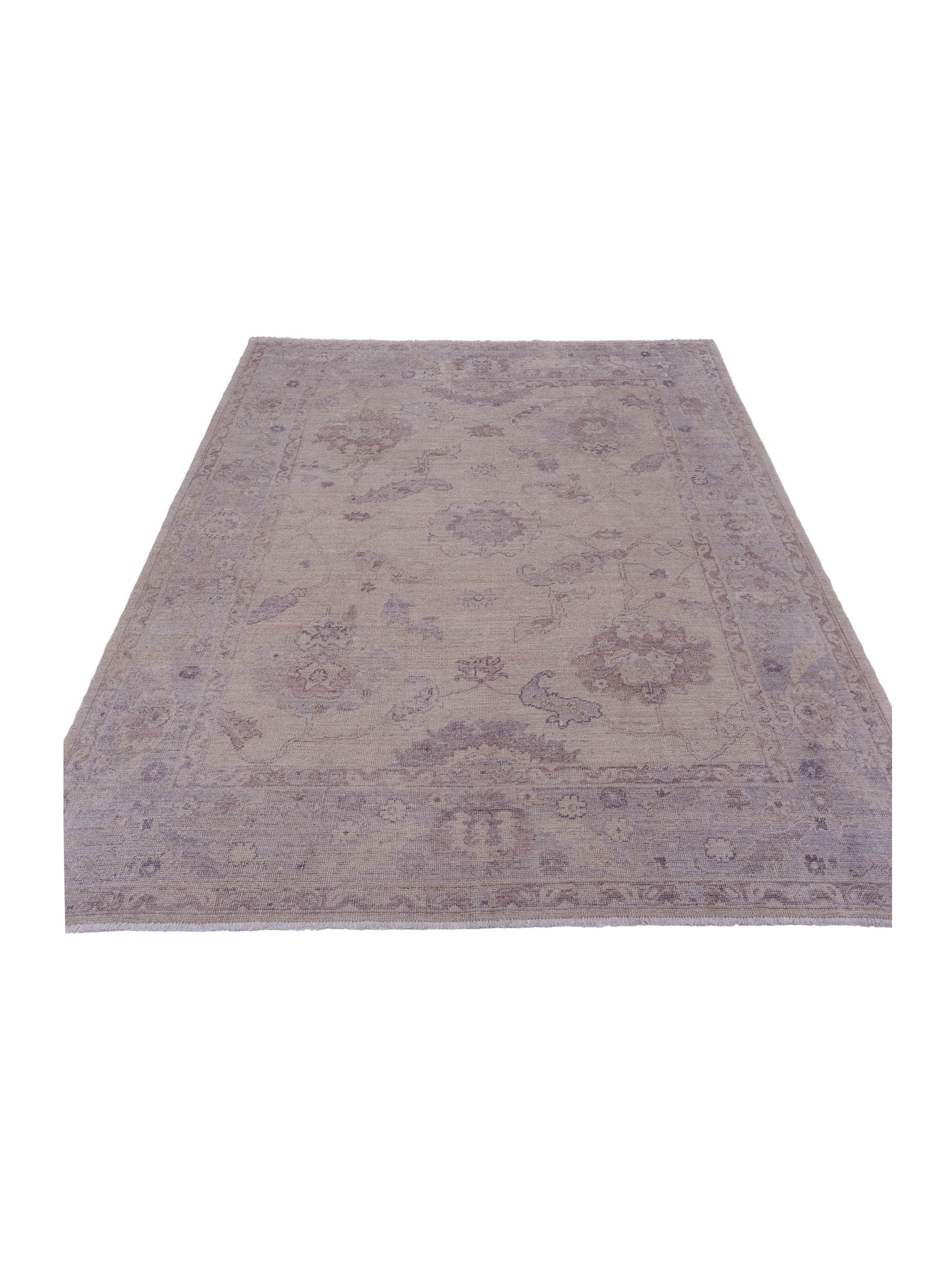 Angora Oushak 120891 Ivory Gray 8.1x9.11 Hand Knotted Rug