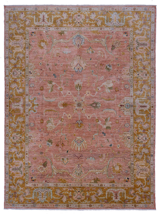 Anadol Angora Oushak  Pink Mustard Traditional