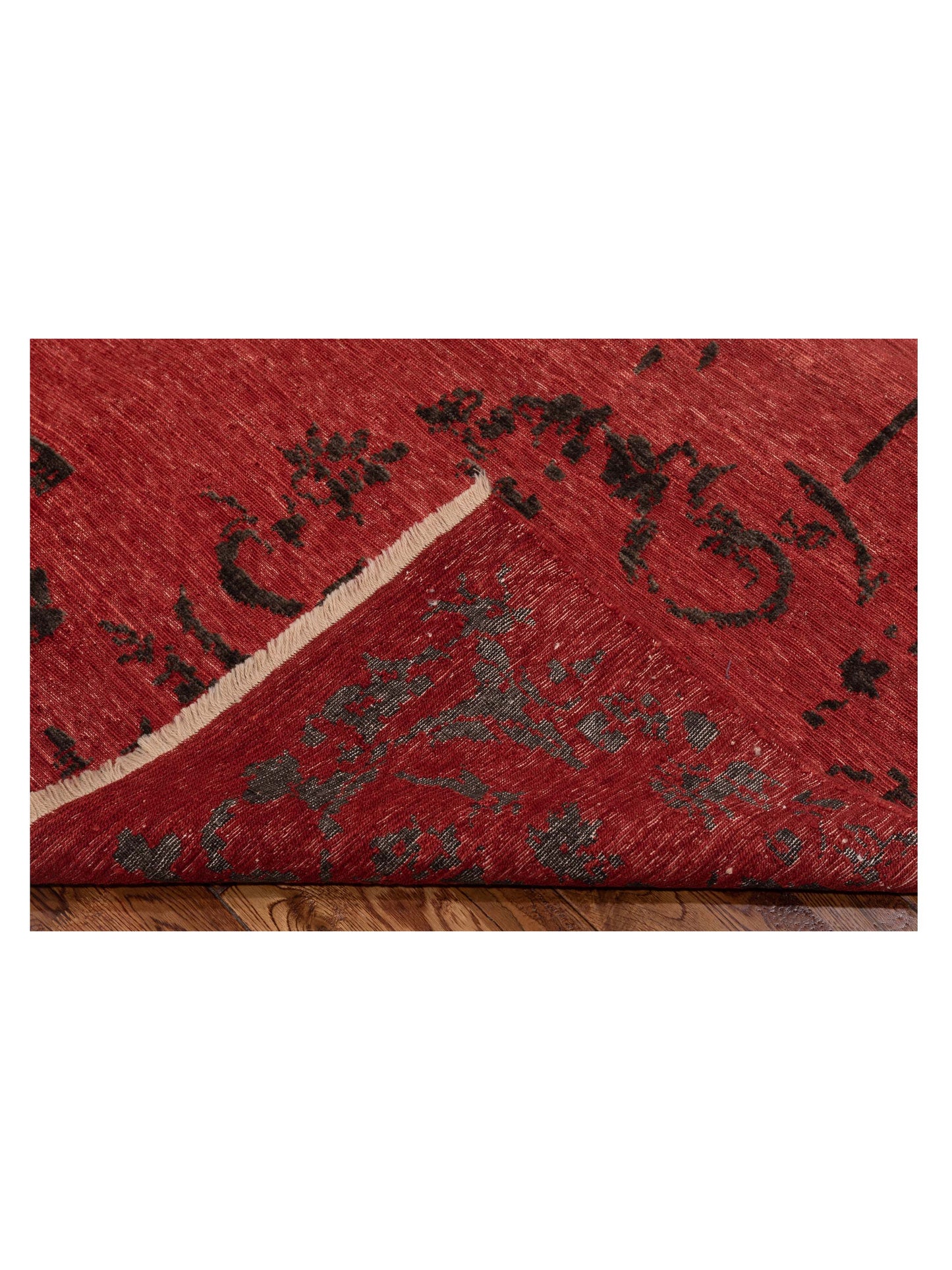 Defne Clove Red Charcoal 7.10x9.4 Hand Knotted Rug
