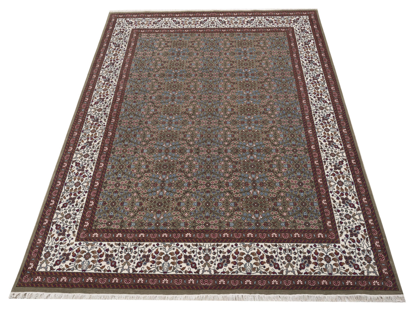 Kayseri 153003 Green Ivory 10x13.5 Hand Knotted Rug