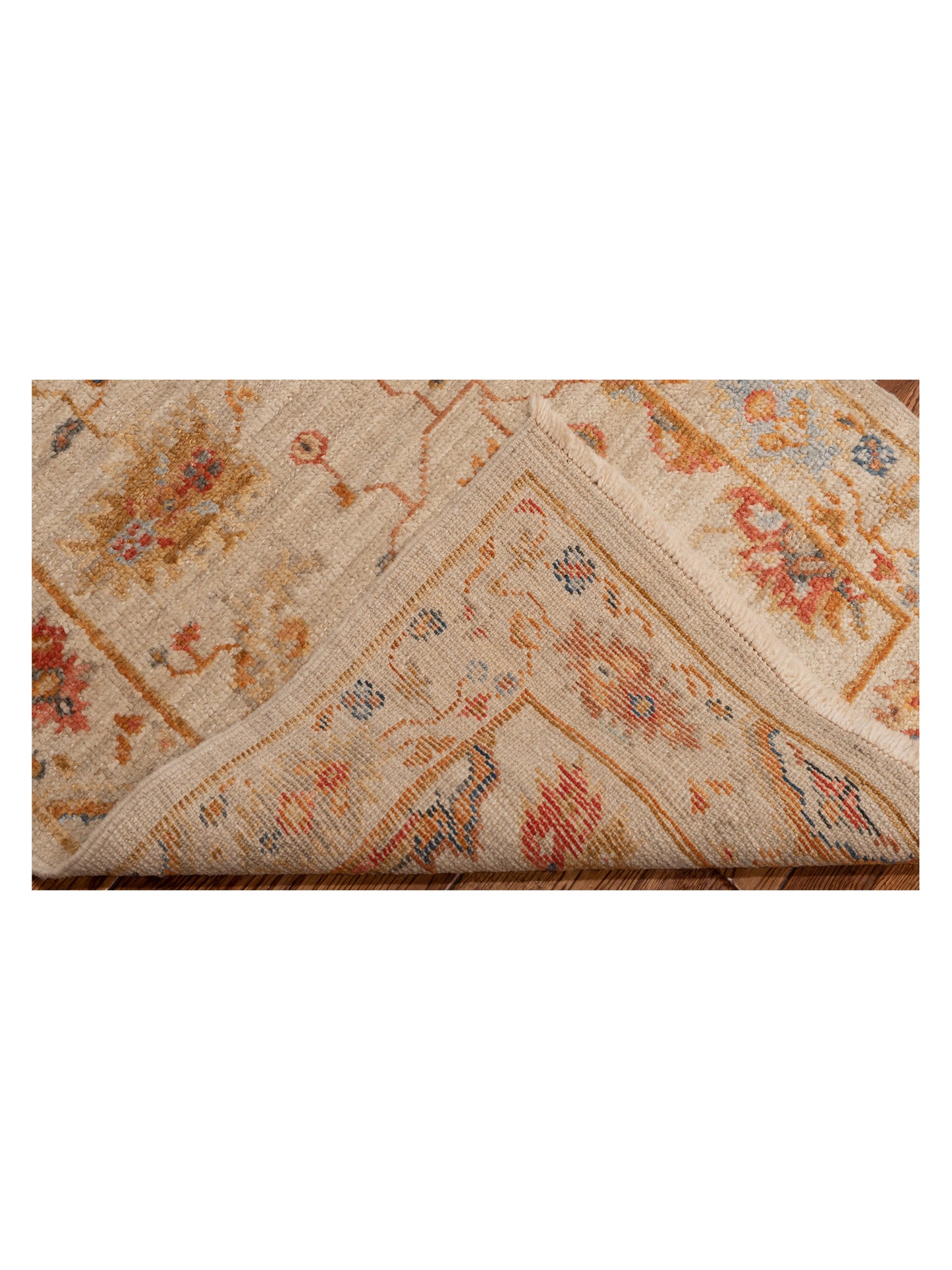 Angora Oushak 148122 Ivory Ivory 2.6x15.10 Hand Knotted Rug