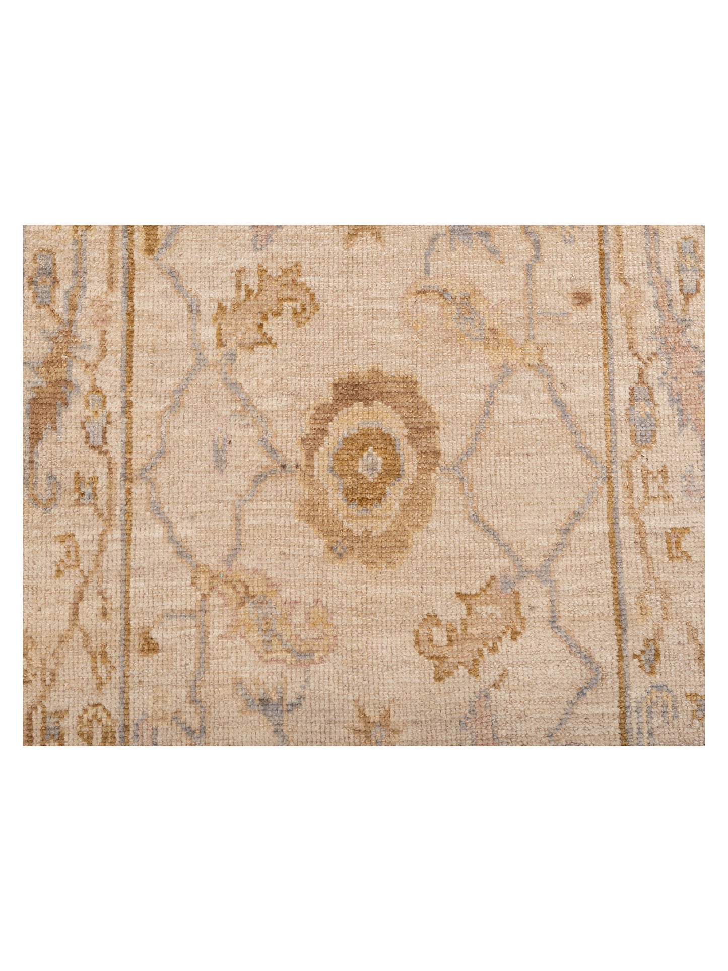 Angora Oushak 149447 Ivory Ivory 2.7x11.8 Hand Knotted Rug