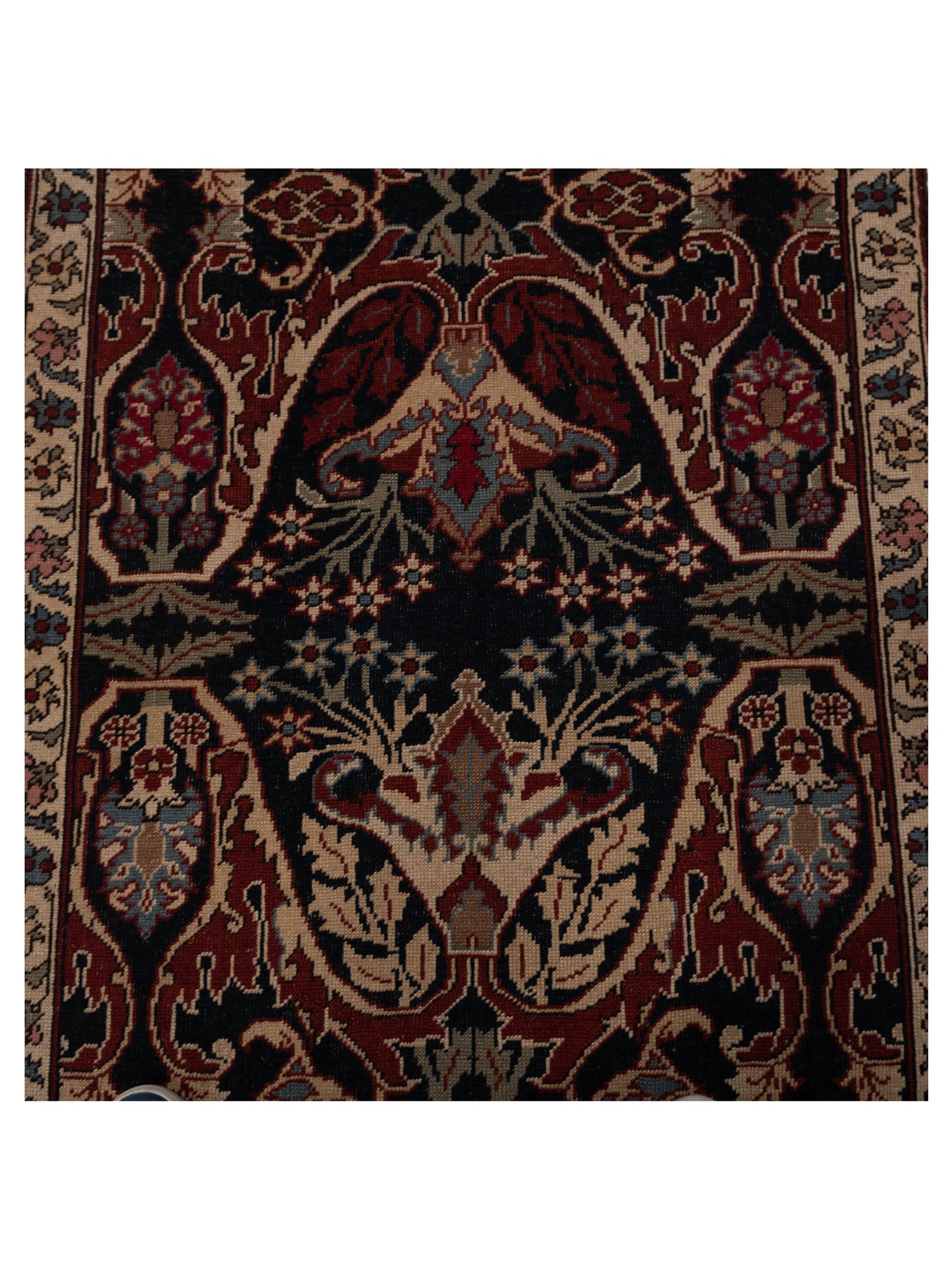 Persian 147337 Navy Ivory 3x10.10 Hand Knotted Rug