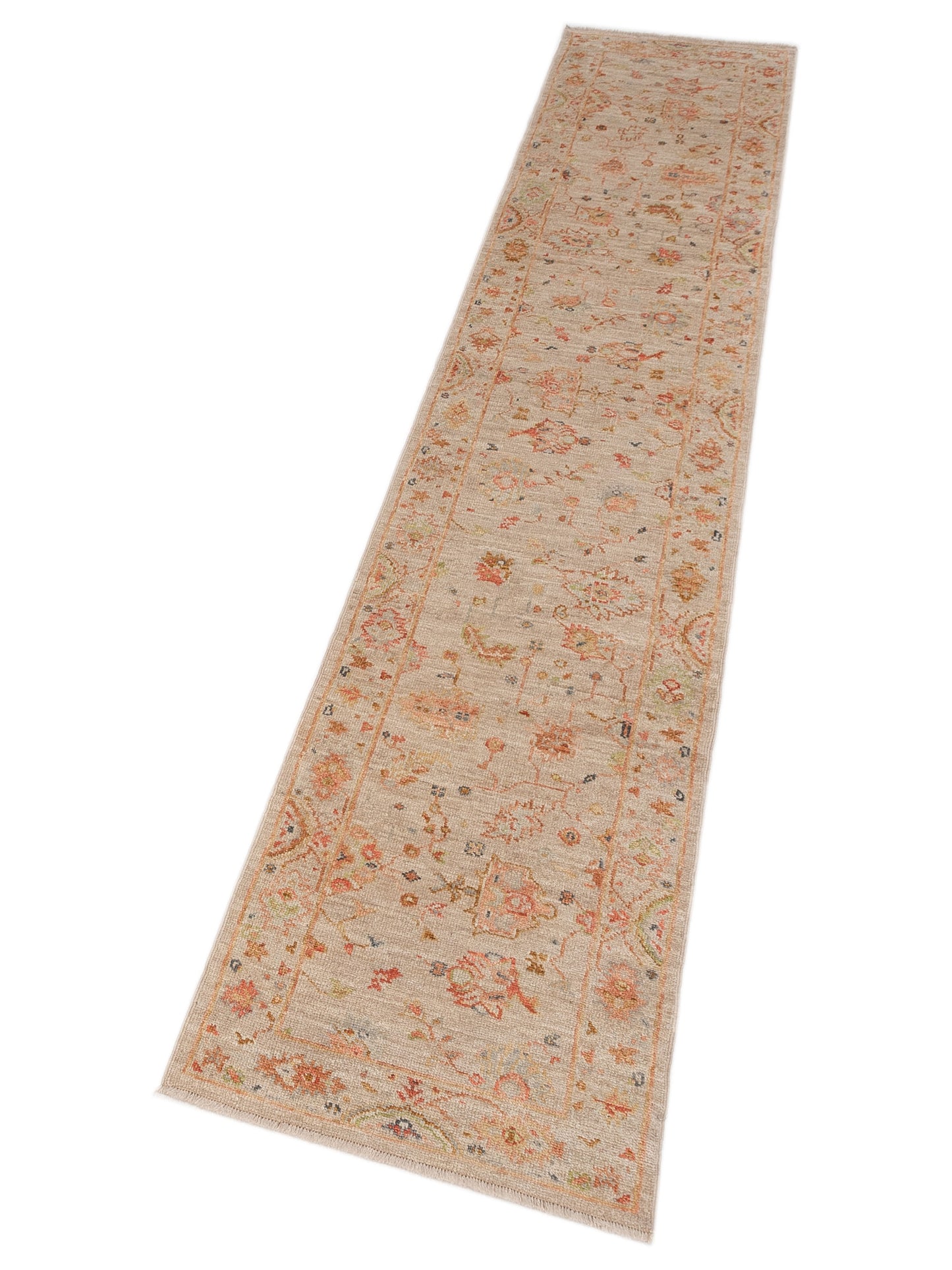 Angora Oushak 150227 Cream Cream 2.8x13.8 Hand Knotted Rug