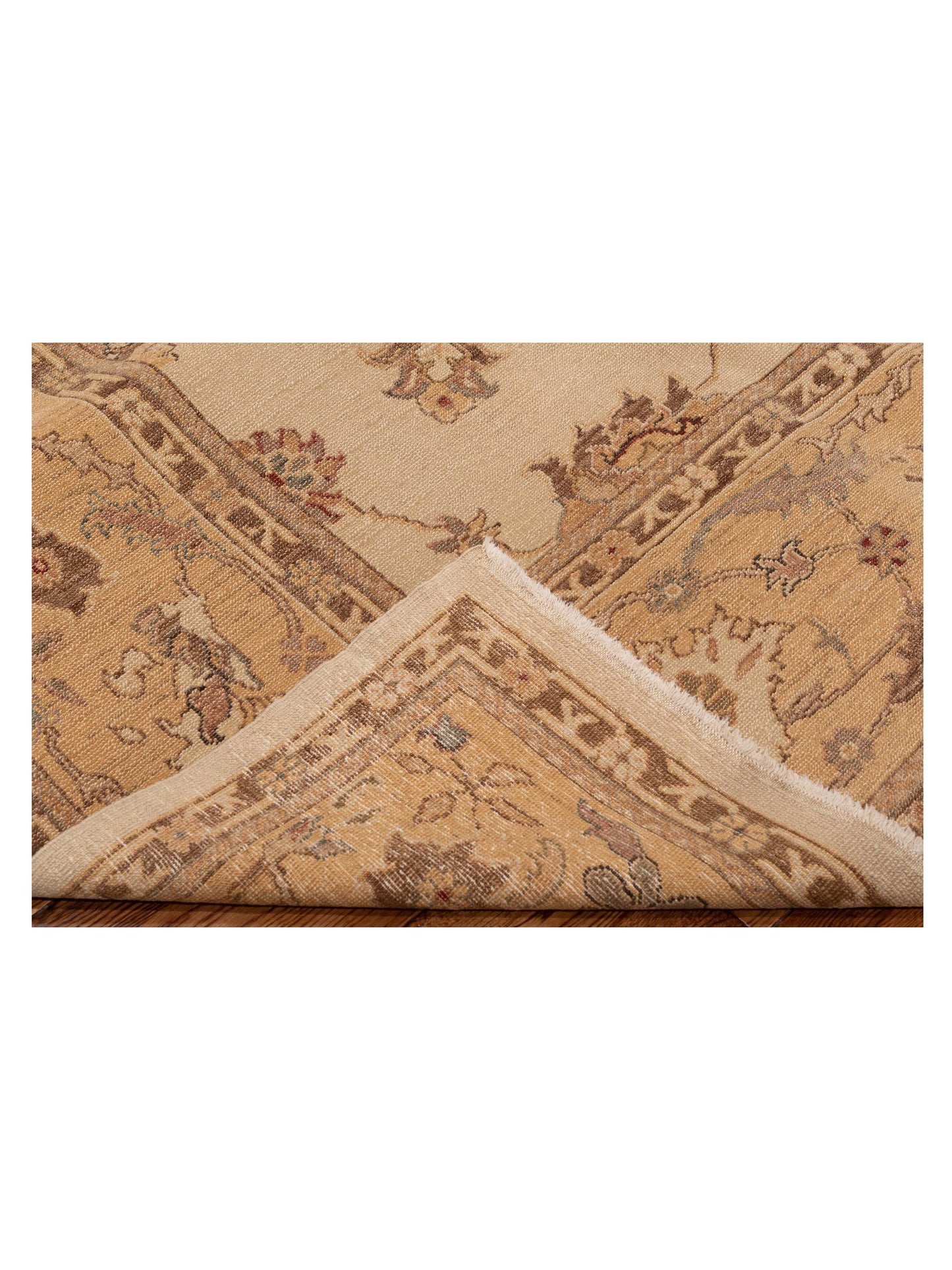Turkish Elvan 79165 Ivory Gold 9.2x11.8 Hand Knotted Rug
