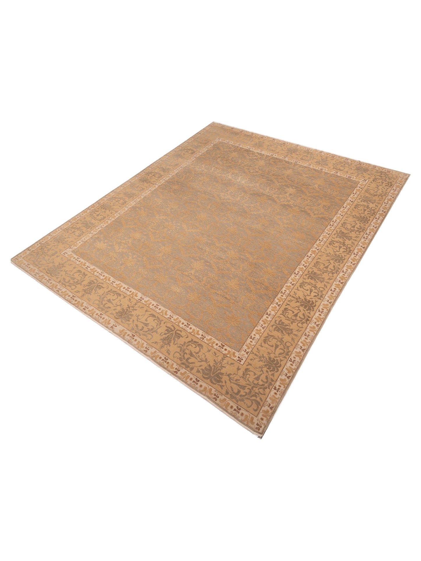 Antique Loom 108166 Silver Gold 12.4x15.4 Hand Knotted Rug