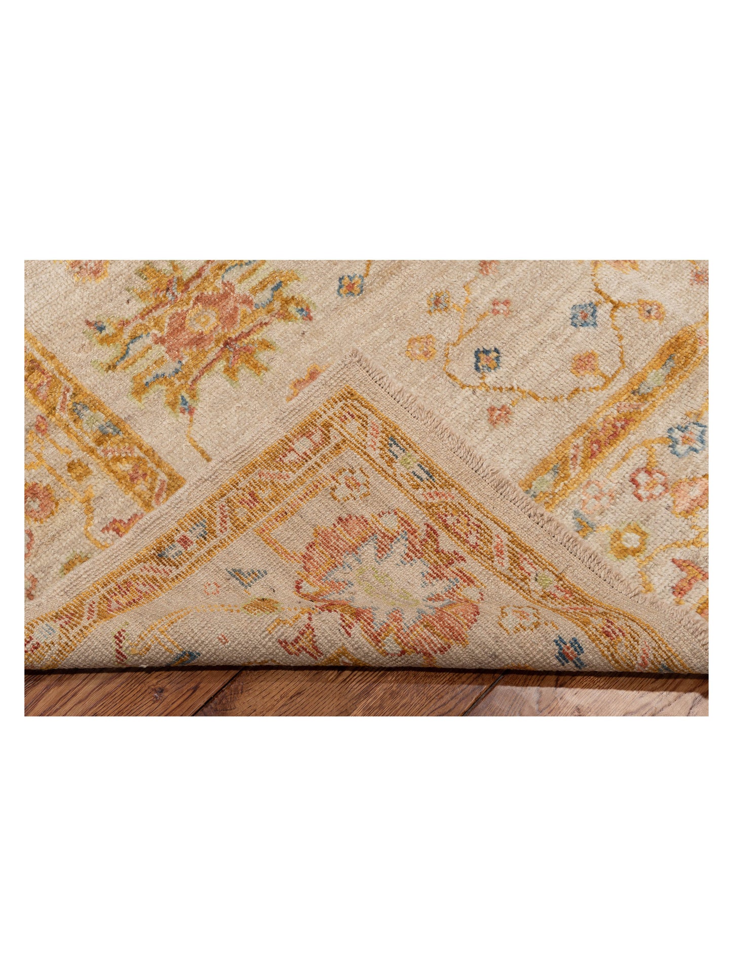 Angora Oushak 133079 Ivory Silver 6.4x13.11 Hand Knotted Rug
