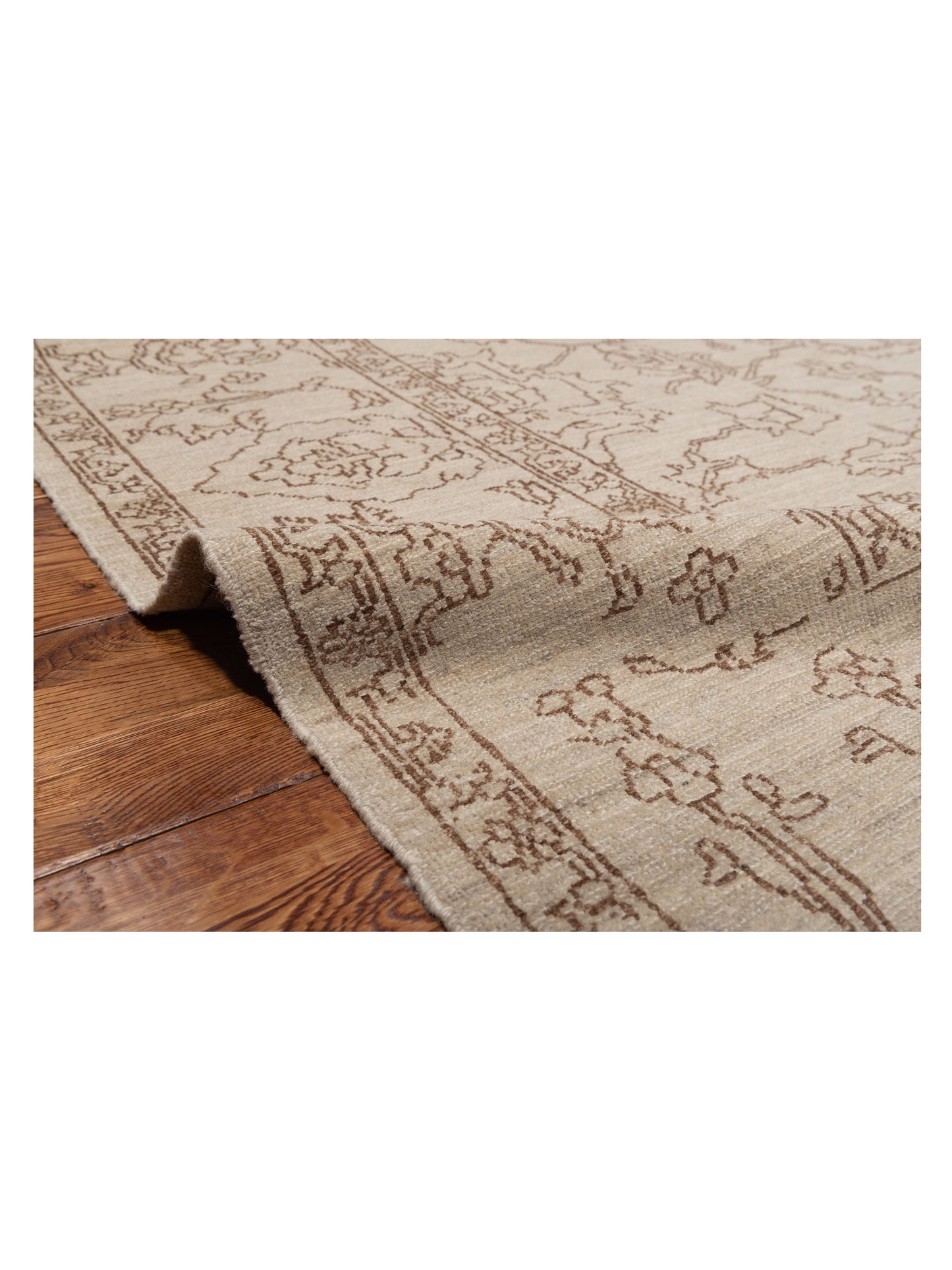 Defne Opal Ivory Brown 8.2x9.10 Hand Knotted Rug