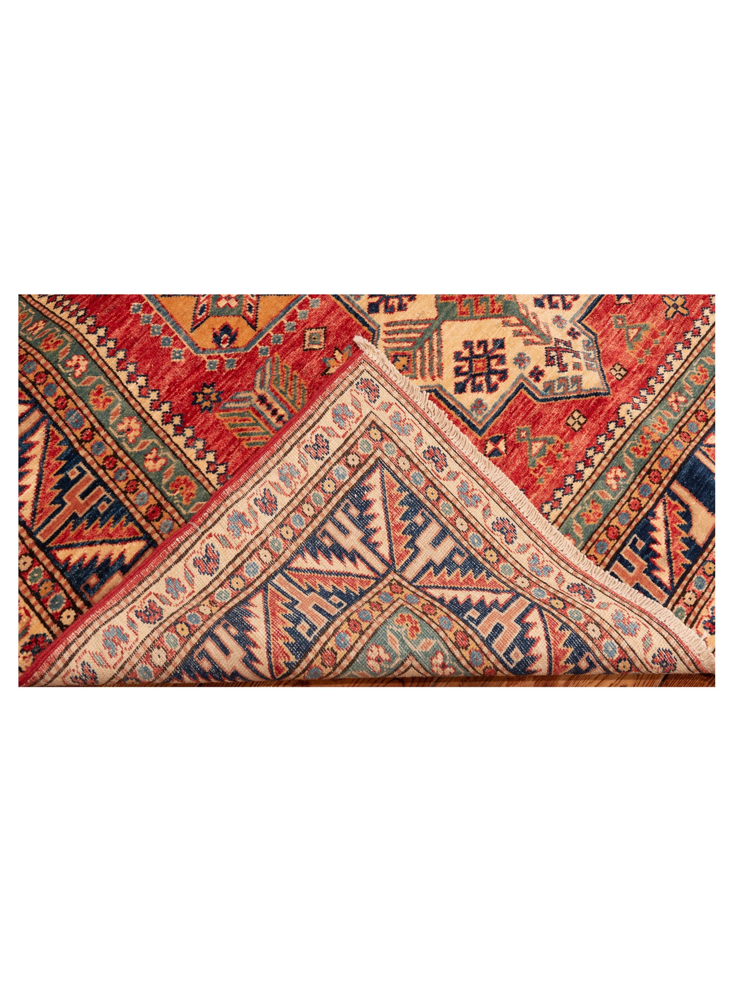 Artisan Kazak 145367 Red Ivory 5.2x6.9 Hand Knotted Rug