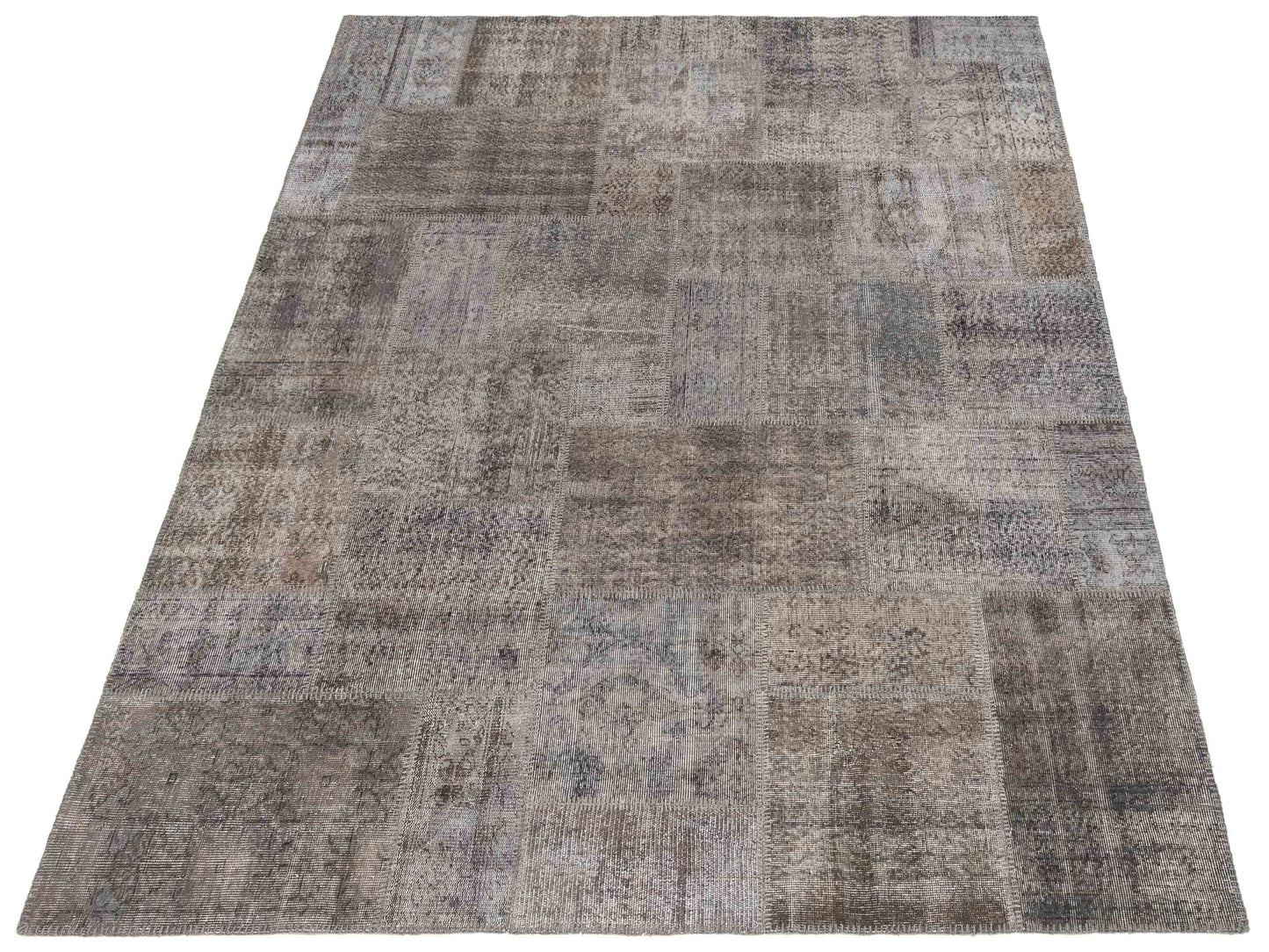 Turkish Vestige Patchwork 129760 Gray 8.1x10 Hand Knotted Rug