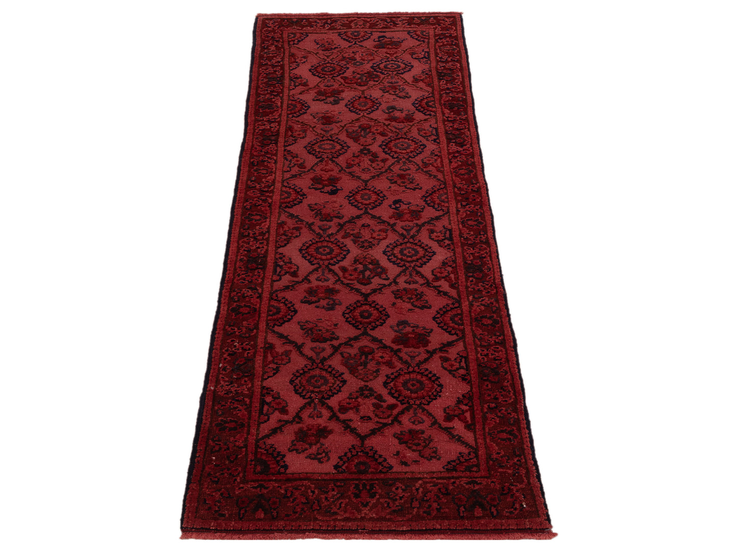 Vintage 75577 Red 2.8x7.7 Hand Knotted Rug