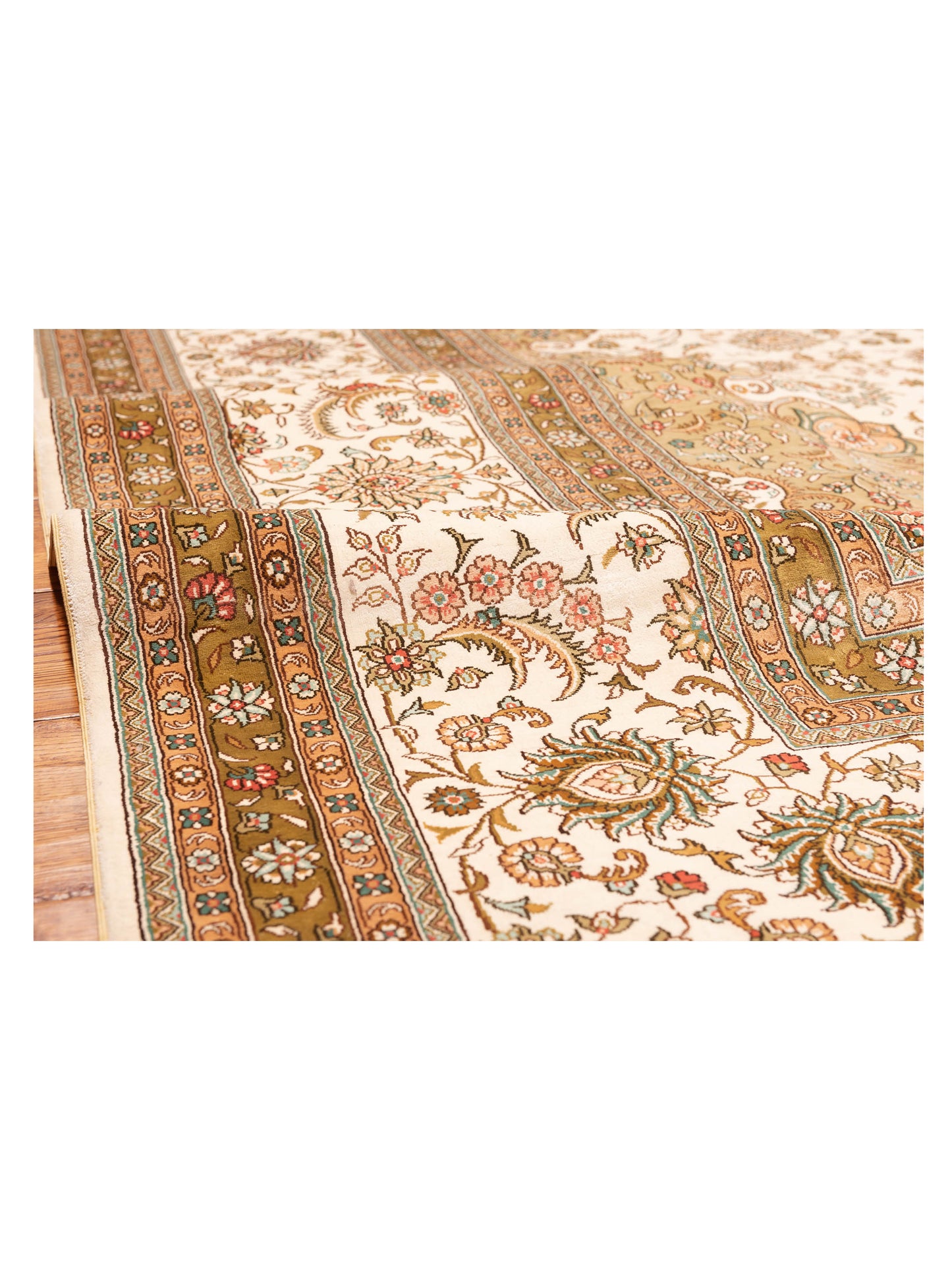 Pure Silk 118021 Ivory Ivory 10.2x13.10 Hand Knotted Rug