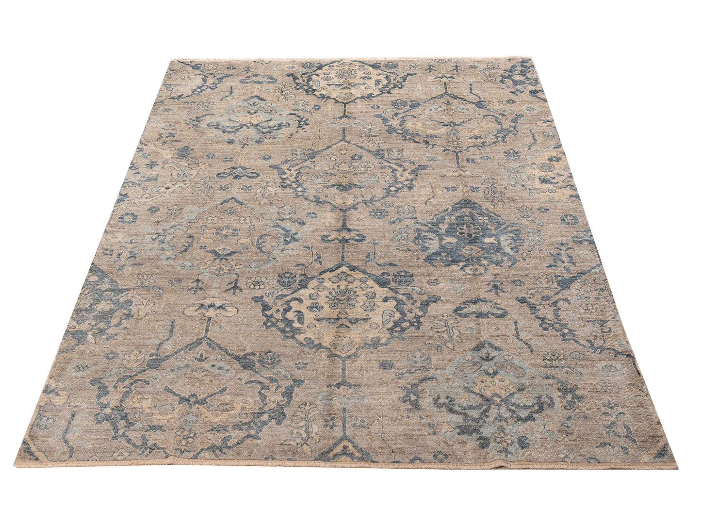 Angora Oushak 154229 Gray Blue 9.1x11.9 Hand Knotted Rug