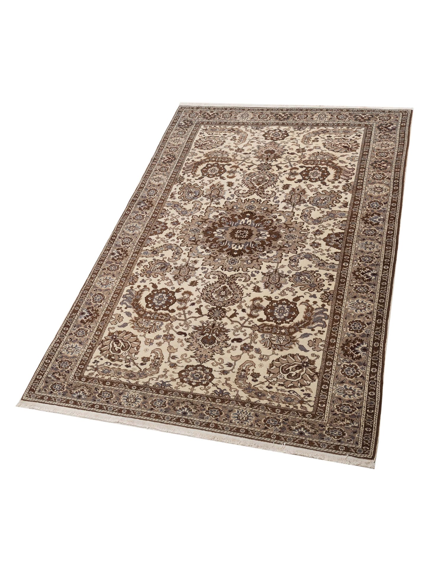 Sivas 90108 Ivory Brown 6.8x9.8 Hand Knotted Rug