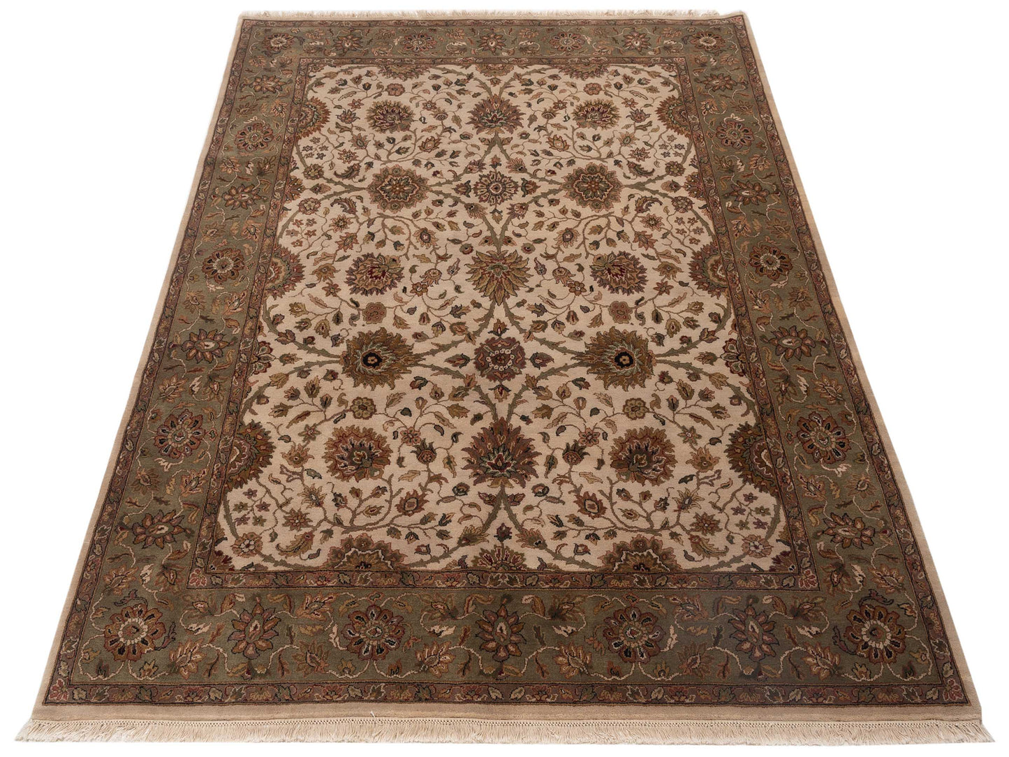 Jahan 98901 Ivory Green 8.2x10.3 Hand Knotted Rug