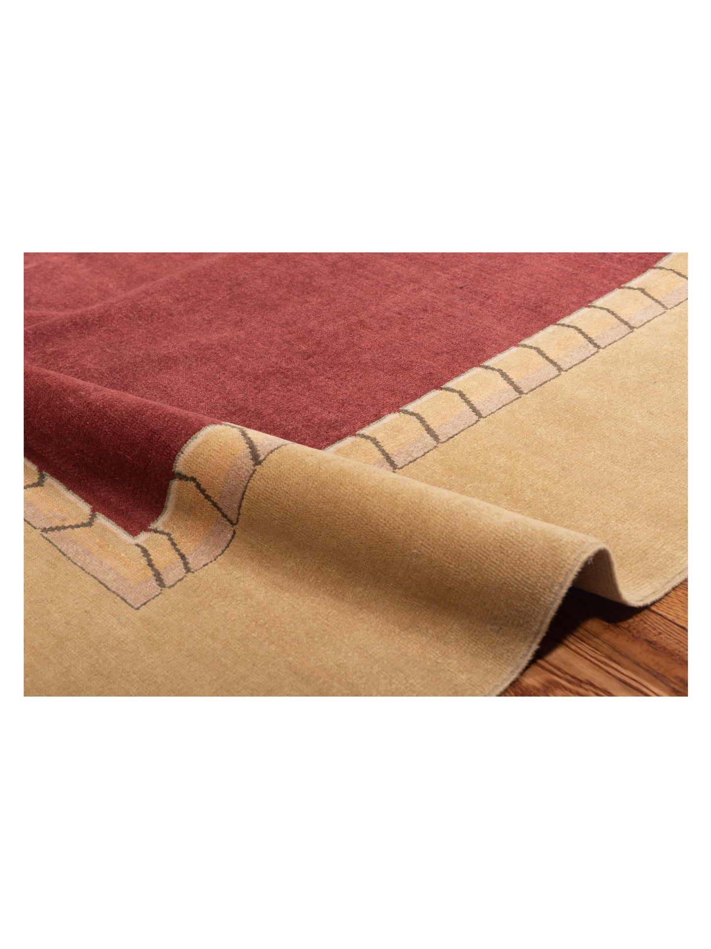 Antique Loom 117165 Burgundy Gold 6.9x8 Hand Knotted Rug