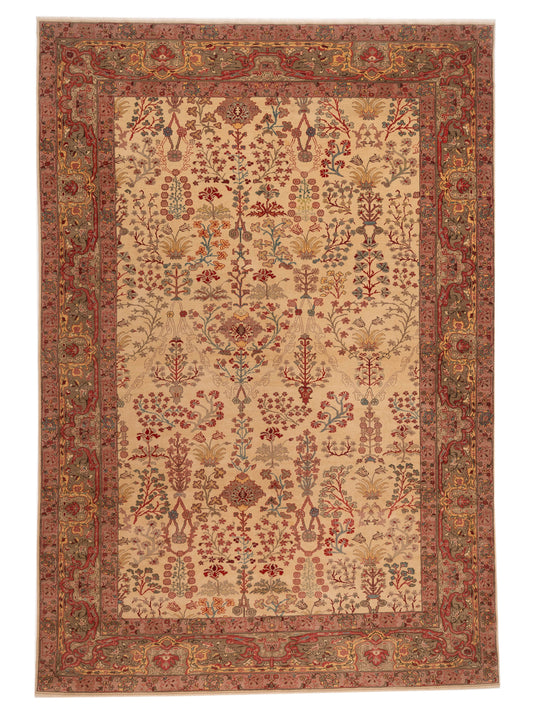 Pasha Antique Loom  Ivory Green Traditional