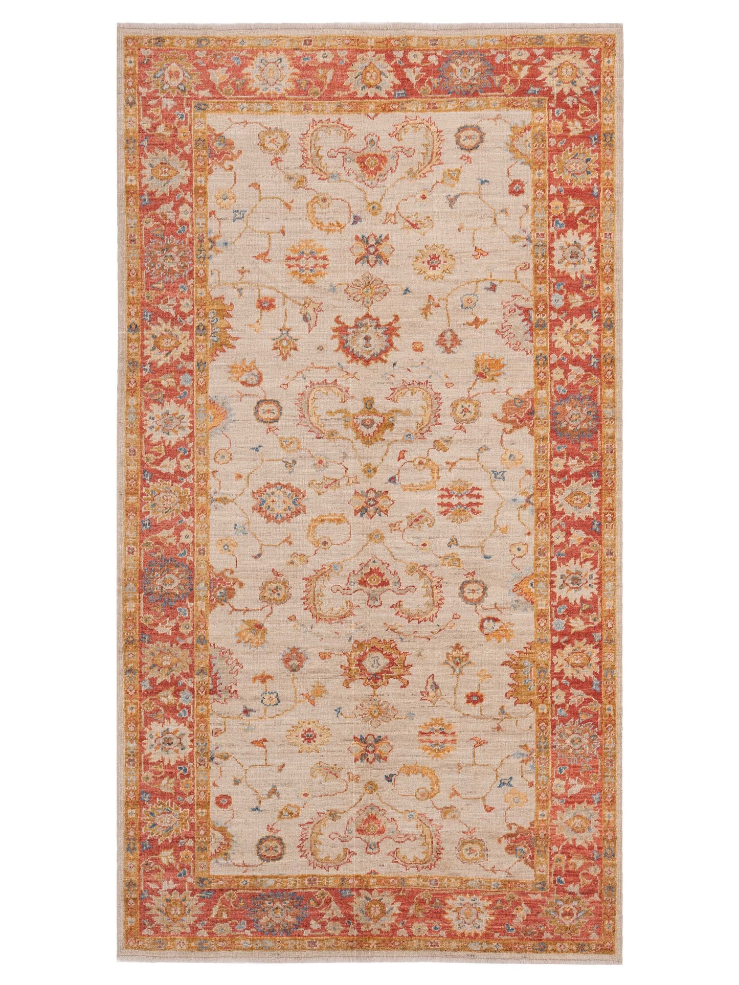Anadol Angora Oushak  Ivory Red Traditional