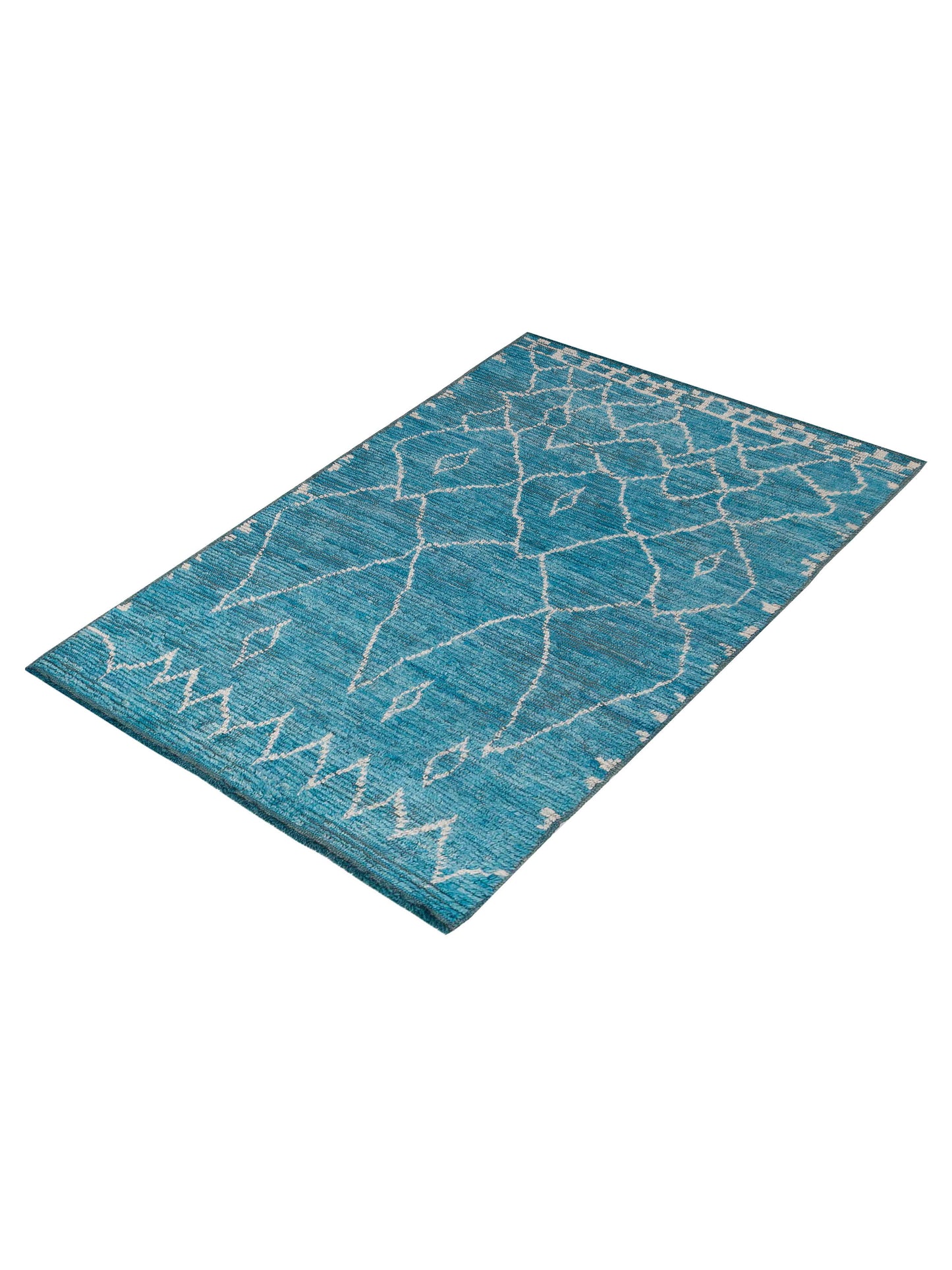 Berber Turquoise 4.2x6 Hand Knotted Rug
