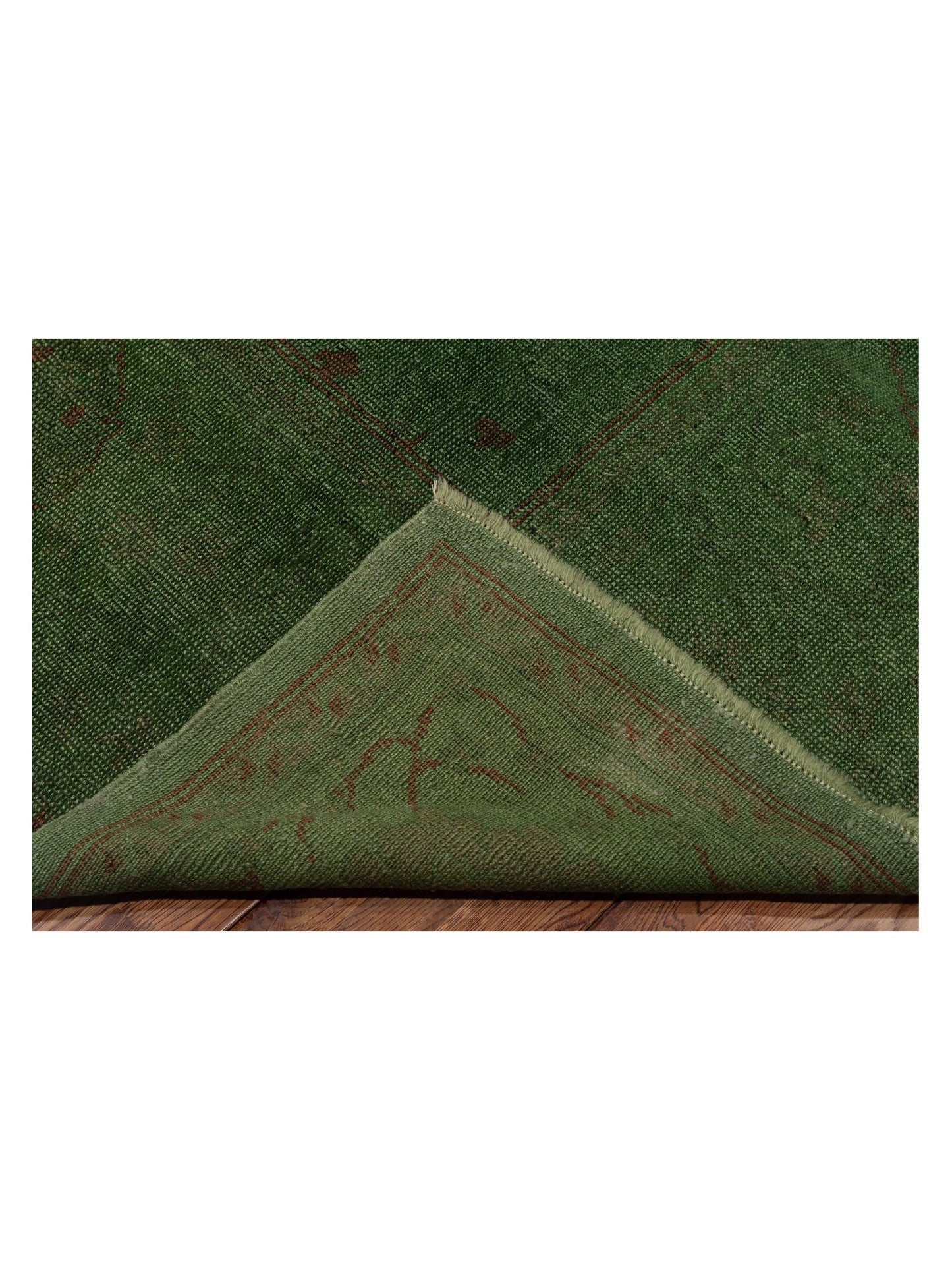 Vintage 75083 Green 9.7x12.2 Hand Knotted Rug