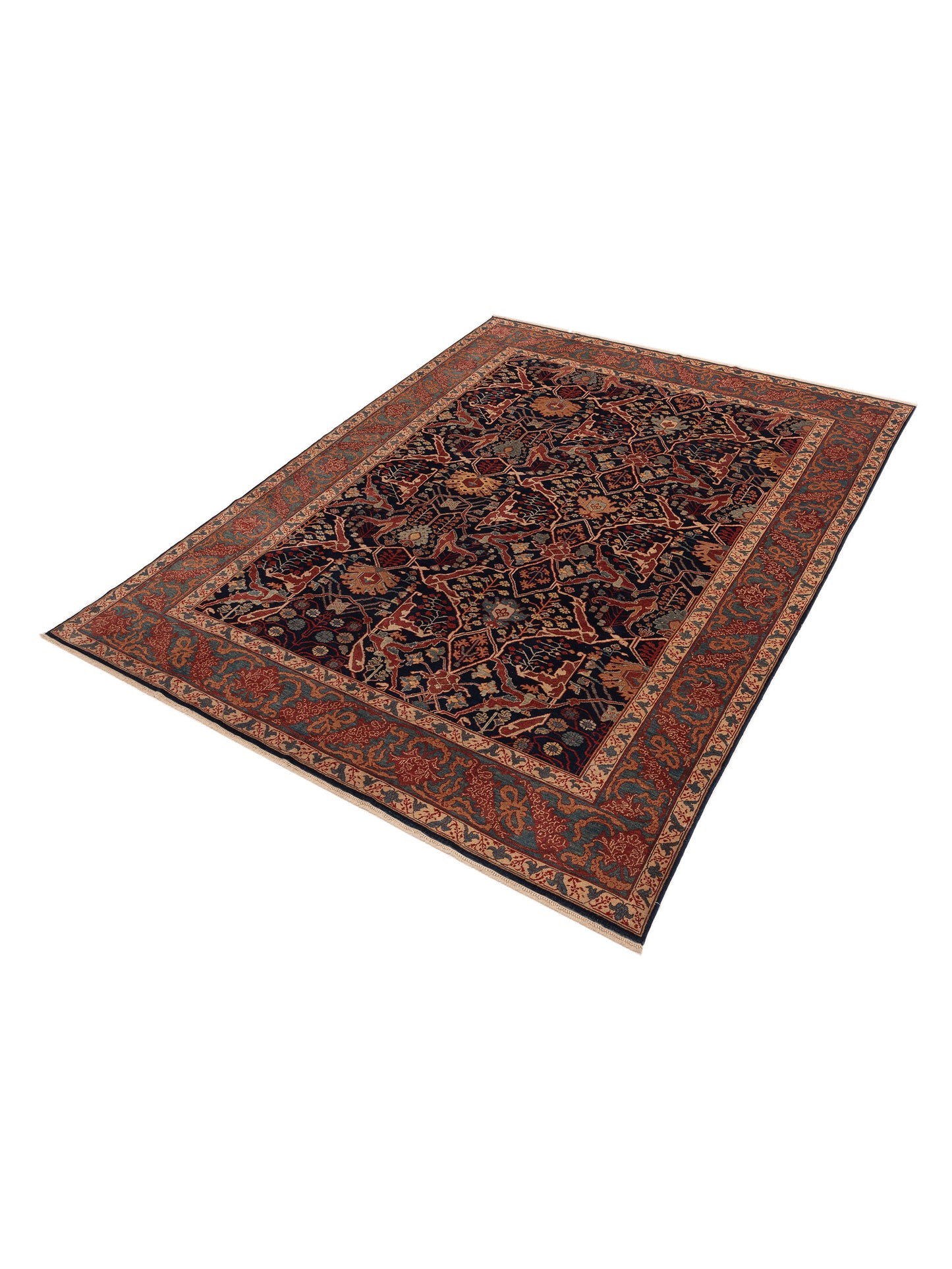 Antique Loom 147431 Navy Blue 9.4x12 Hand Knotted Rug