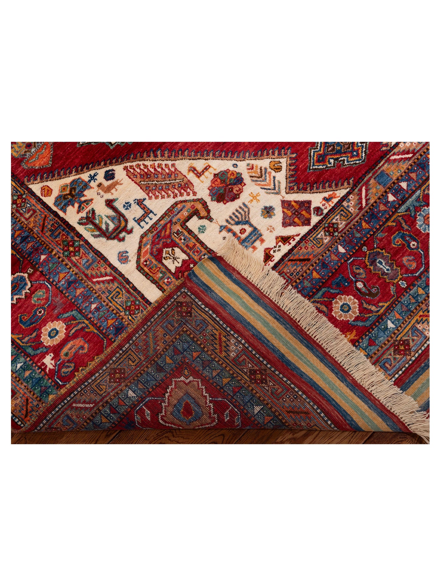 Artisan Kazak 152374 Multi Multi 6.9x10.5 Hand Knotted Rug