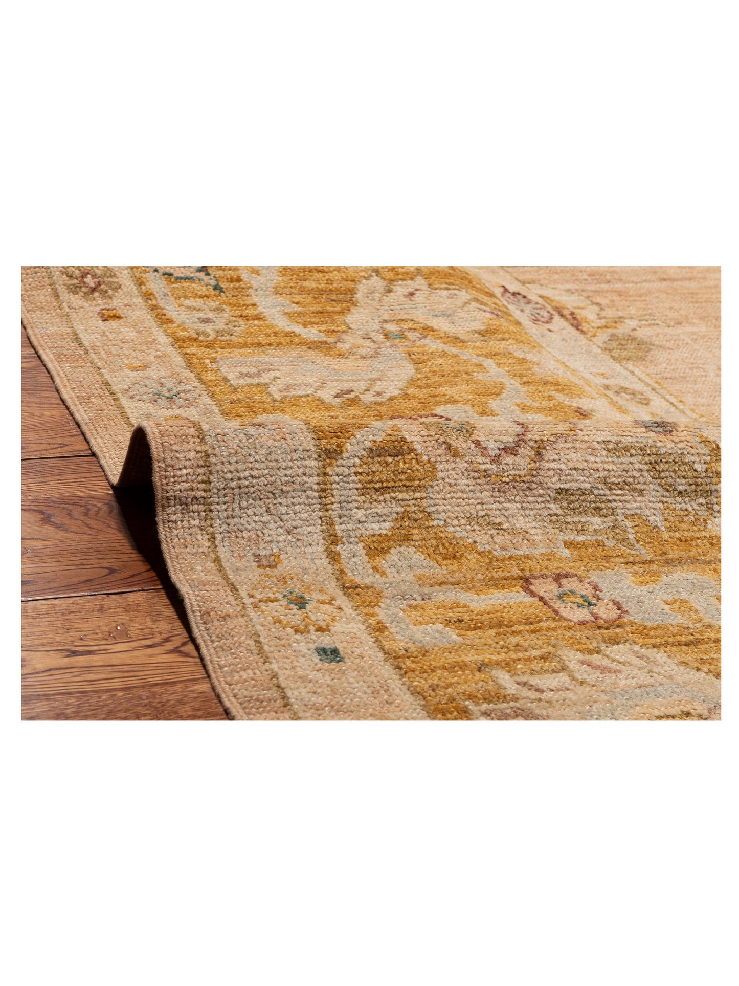 Angora Oushak 144545 Pink Mustard 12.5x18.11 Hand Knotted Rug