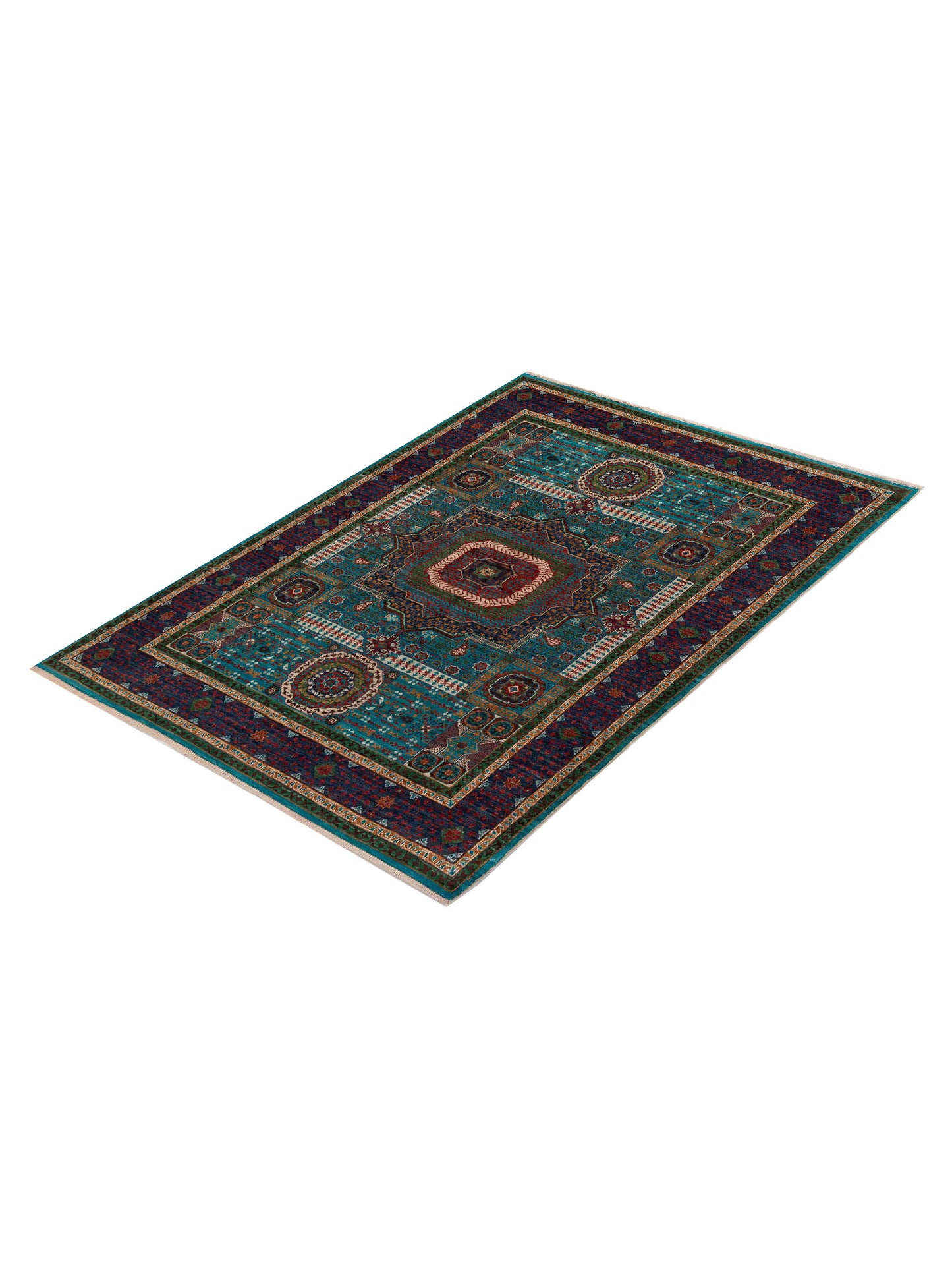 Artisan Mamluk 154660 Blue Charcoal 5.2x6.7 Hand Knotted Rug