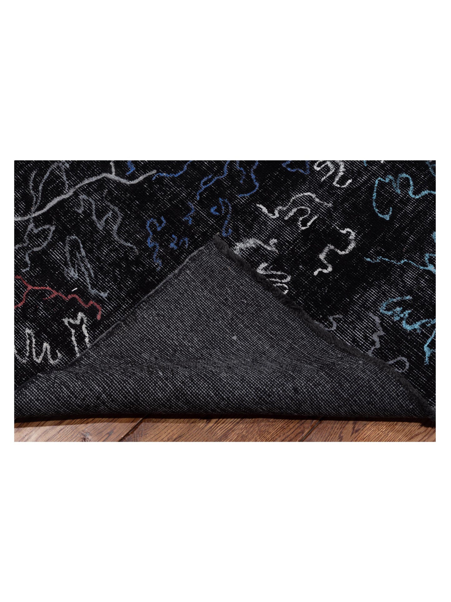 Vintage 118479 Black 8x11.5 Hand Knotted Rug