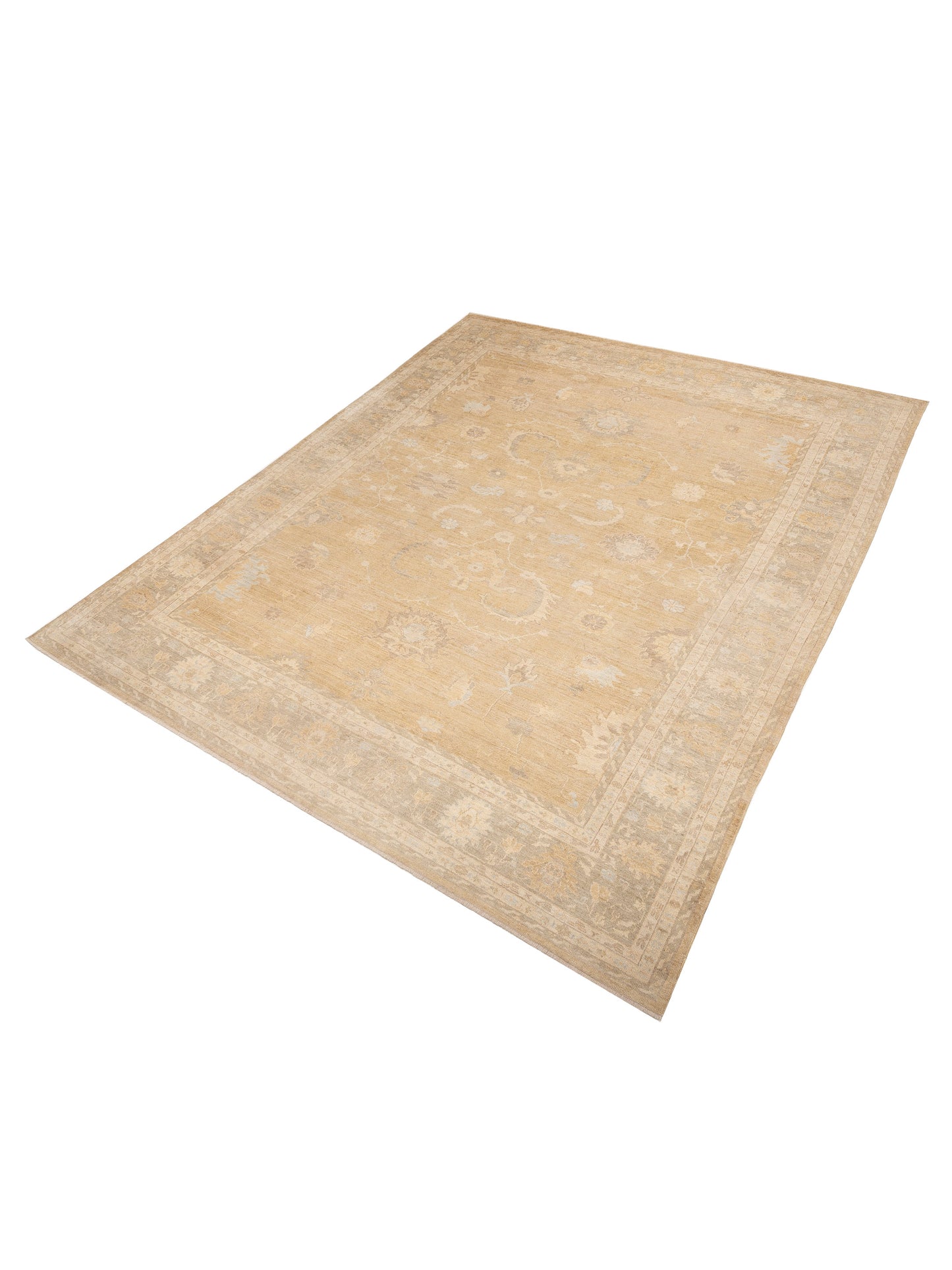 Angora Oushak 128127 Gold Brown 13.3x16.2 Hand Knotted Rug