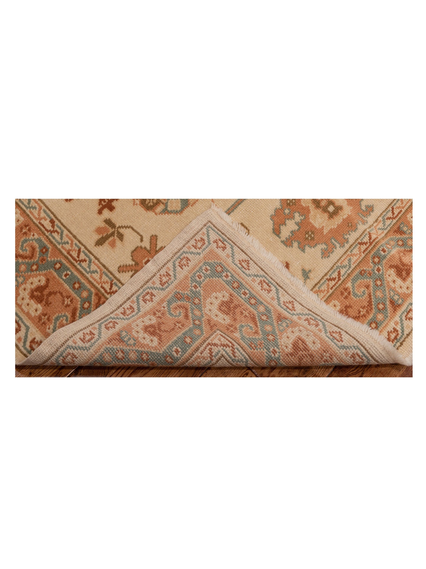 Anadol Oushak 145114 Ivory Pink 5.2x6.9 Hand Knotted Rug