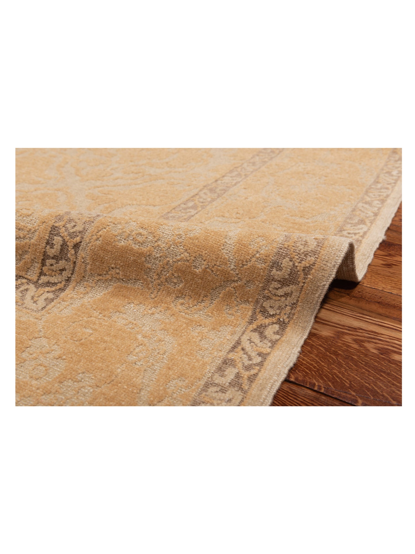 Defne Tulip Cream Gold 6.3x9 Hand Knotted Rug