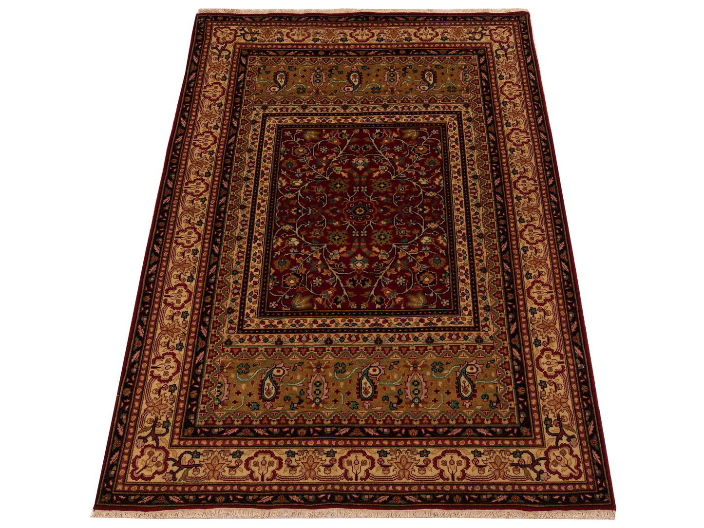 Sivas 129481 Red Ivory 4x6.1 Hand Knotted Rug