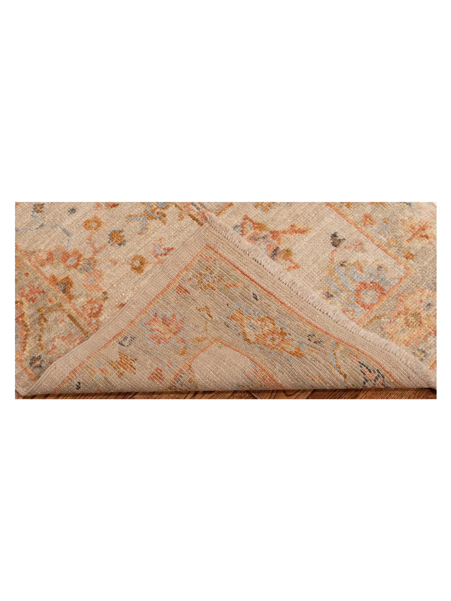 Angora Oushak 149518 Ivory Silver 2.7x13.6 Hand Knotted Rug