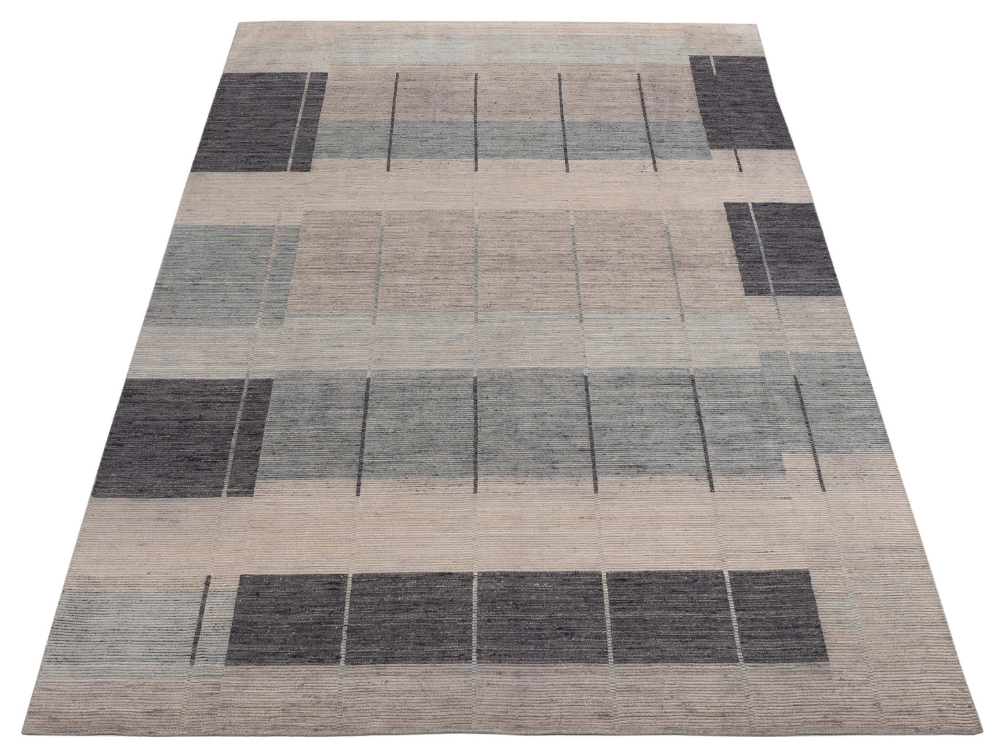 Aurore 154845 Gray Blue 10x14.1 Hand Knotted Rug