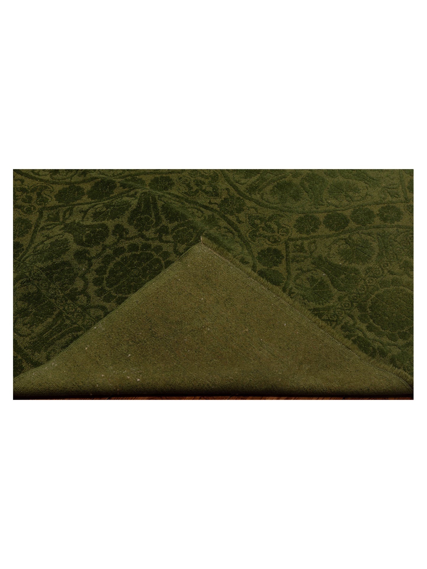 Color Bouquet 109693 Green Green 6.2x8.9 Hand Knotted Rug